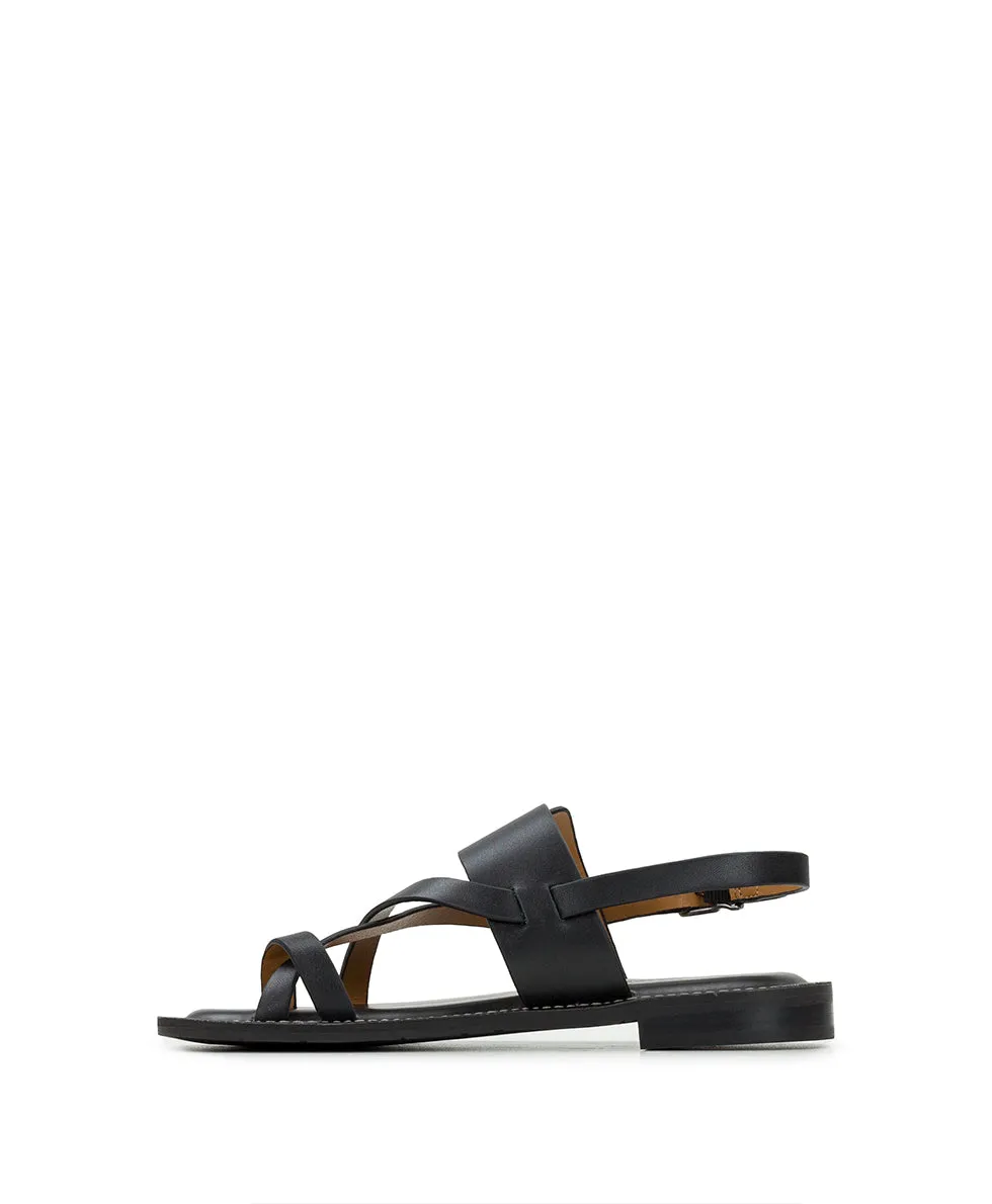 Fidella Sandals - Vegetable Tanned Leather — Black