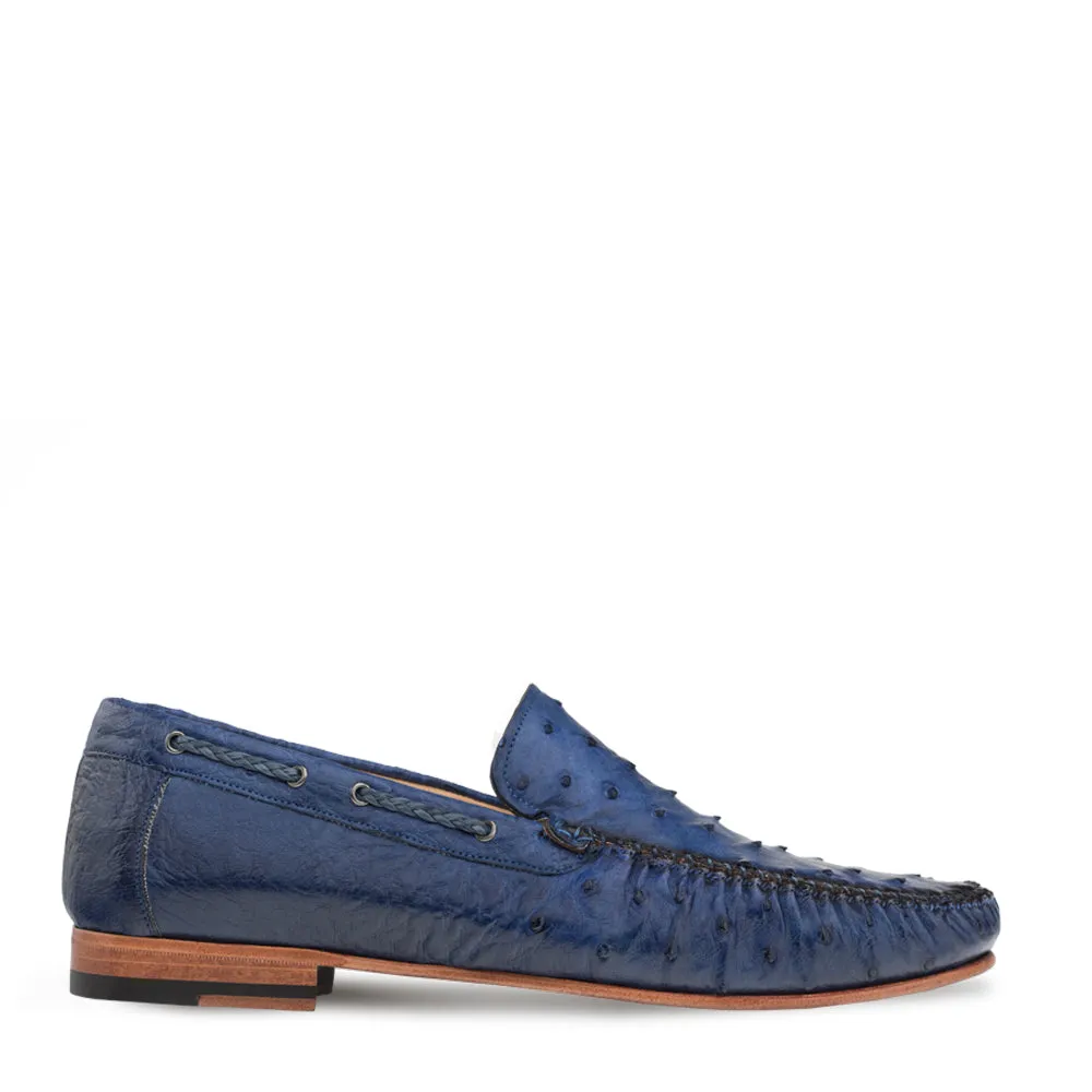 Genuine Ostrich Moccasin Slip On