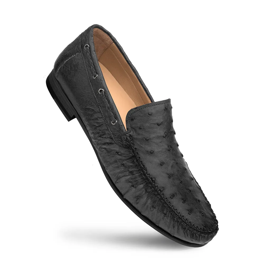 Genuine Ostrich Moccasin Slip On