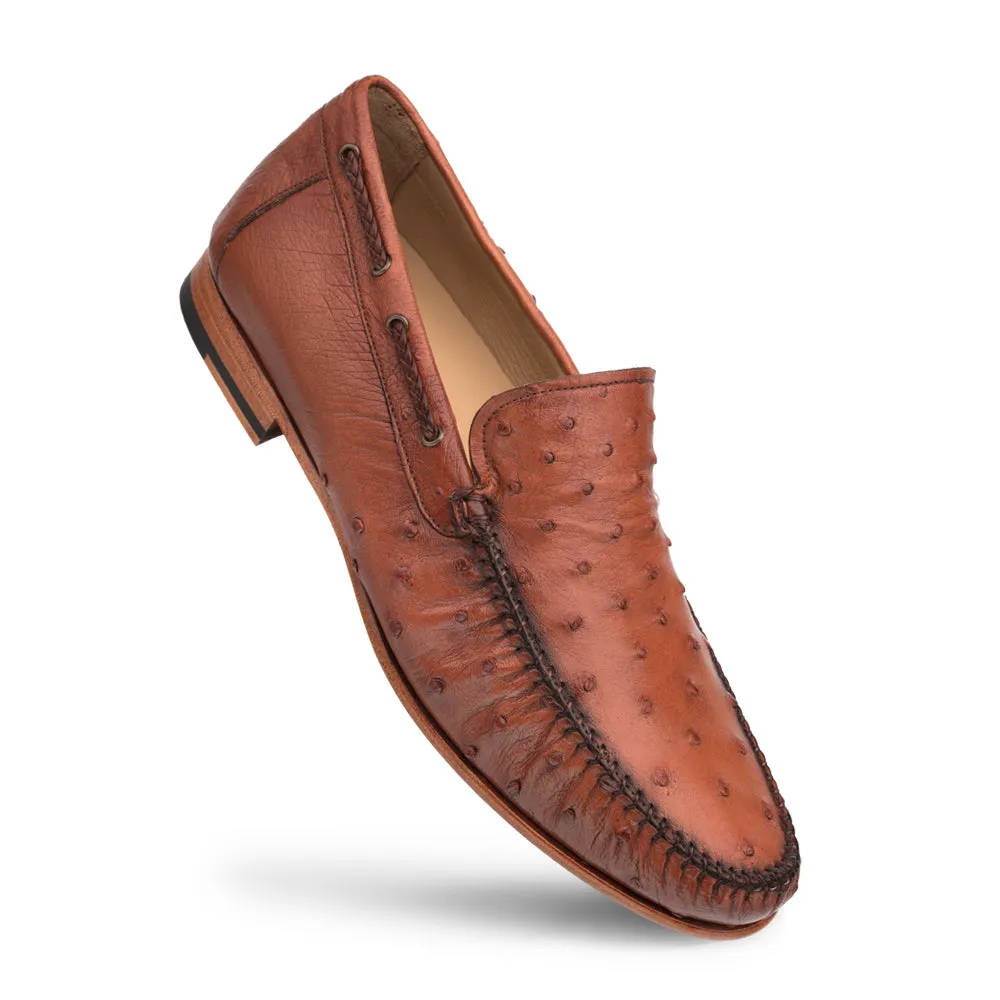 Genuine Ostrich Moccasin Slip On