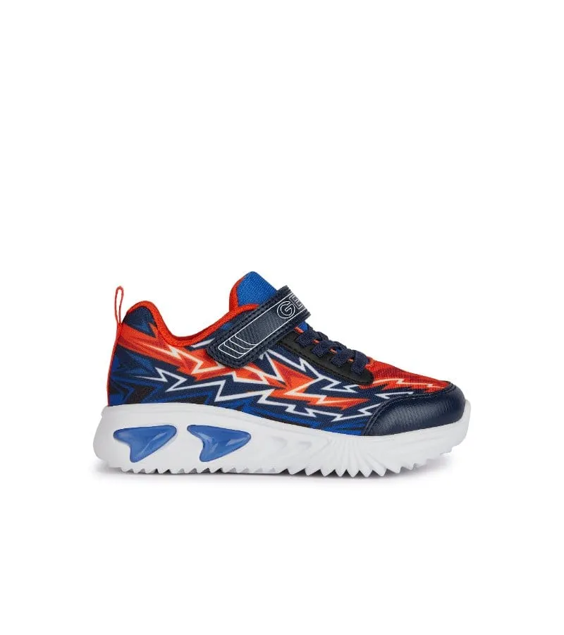 Geox Boys Light Up Sole Navy Design Trainer Assister - J45DZB