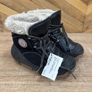 Girls' Black Winter Boots with Fleece Lining: Black-children-28