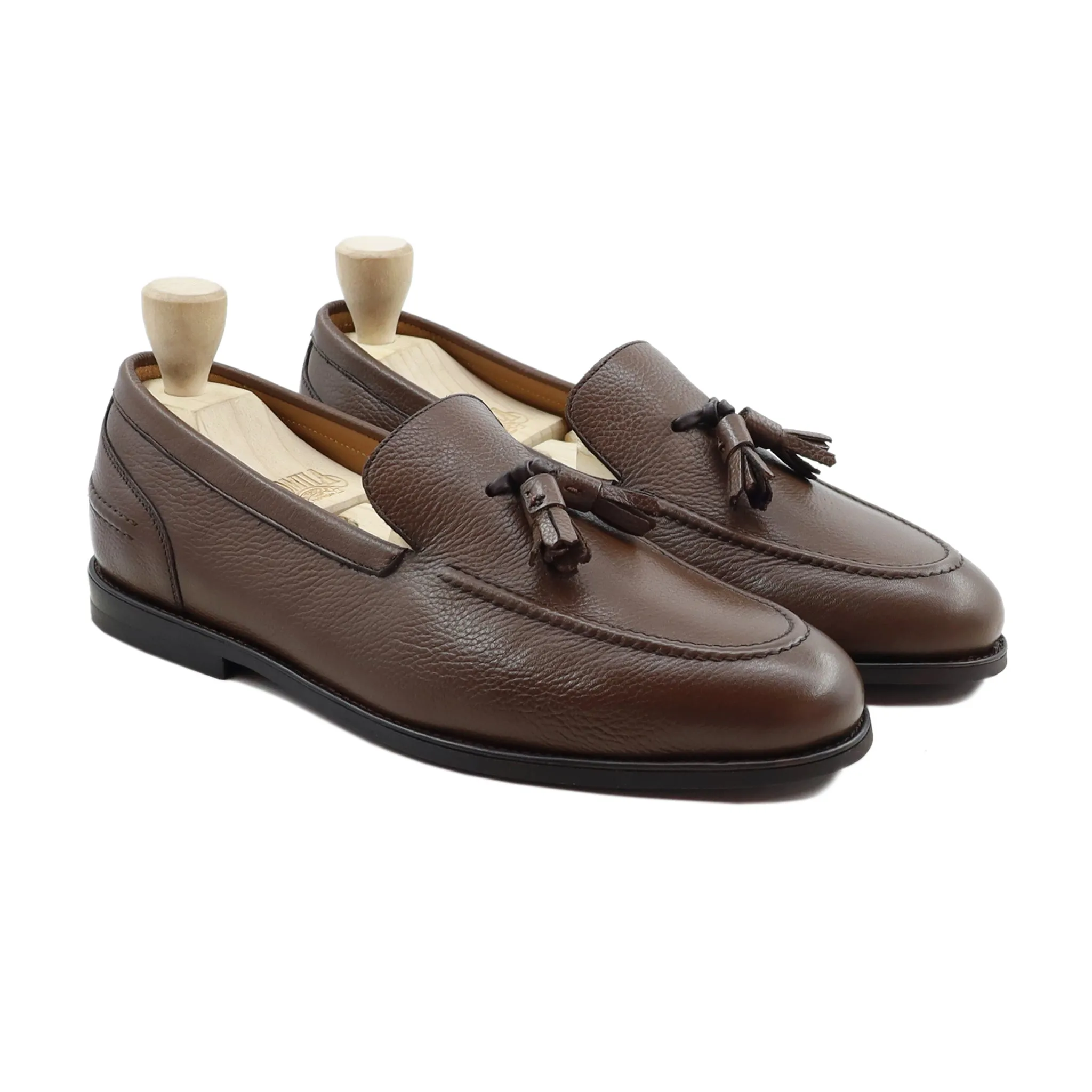 Golling - Men's Brown Pebble Grain Leather Loafer