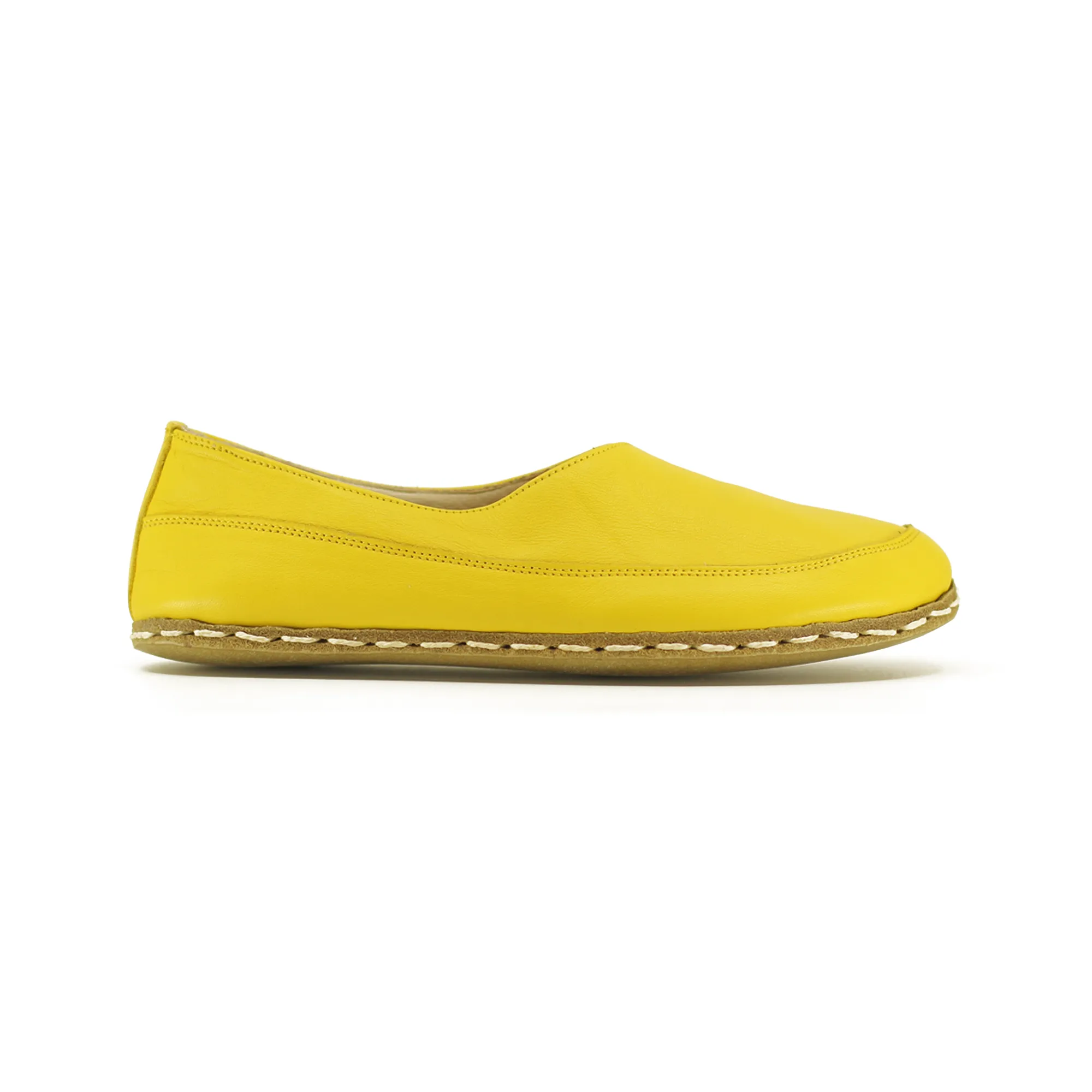 Handmade Barefoot Loafers for Women Yellow