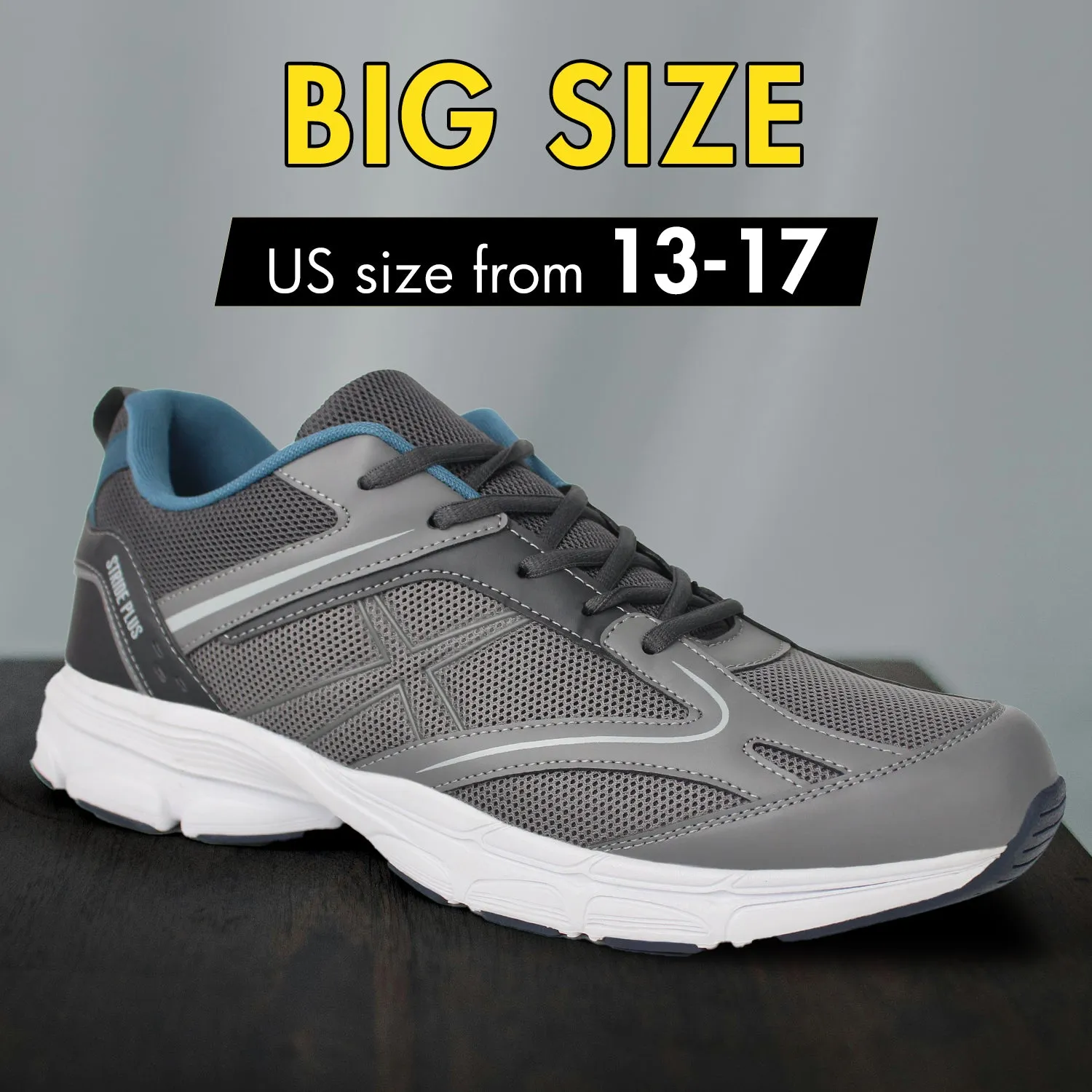 Hawkwell Plus Men's Big Size Plus Size Casual Lightweight Walking Sneakers Sports Shoes US Size 13 14 15 16 17 18