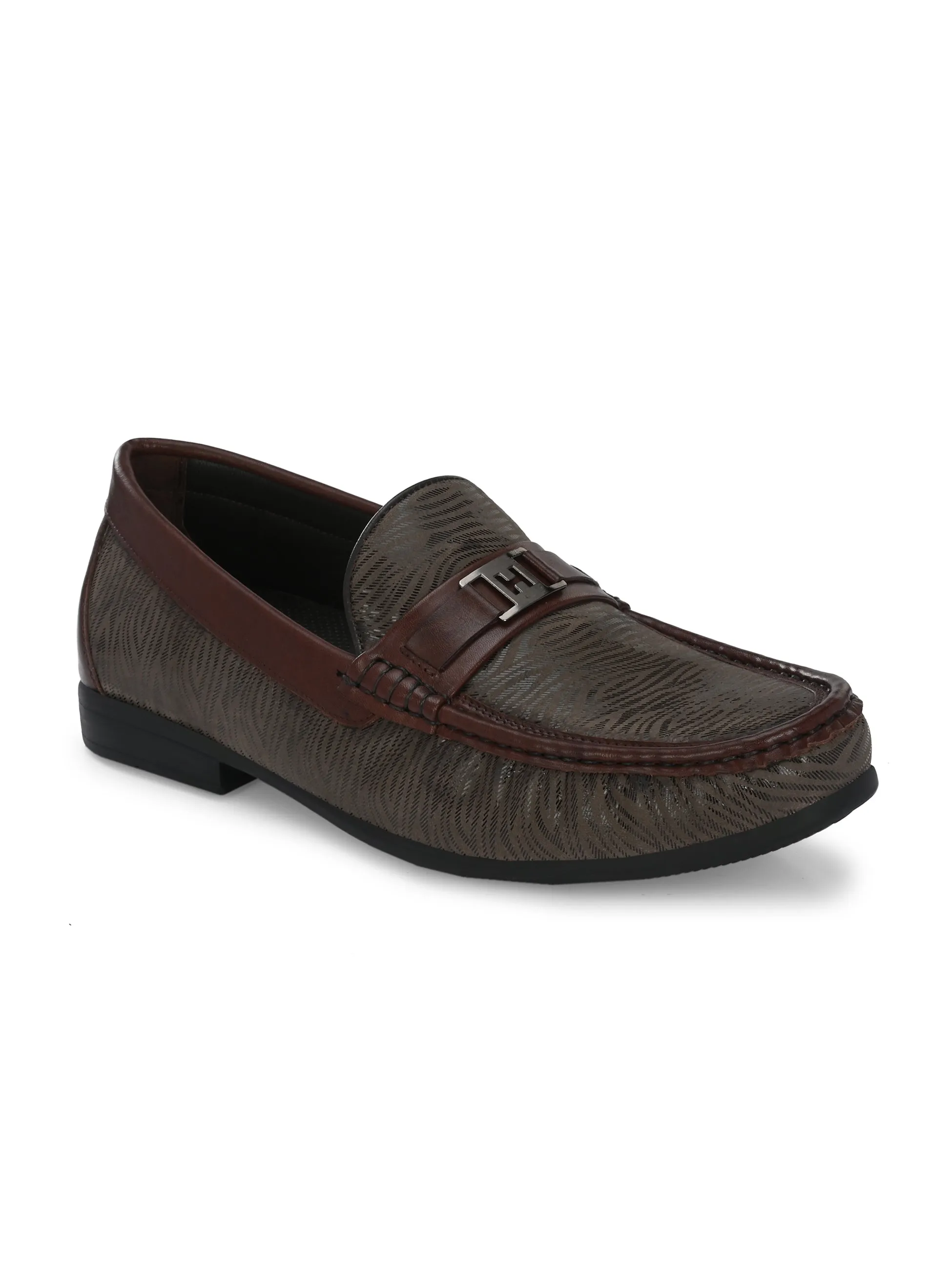 HITZ5344 Men's Brown Leather Casual Loafers