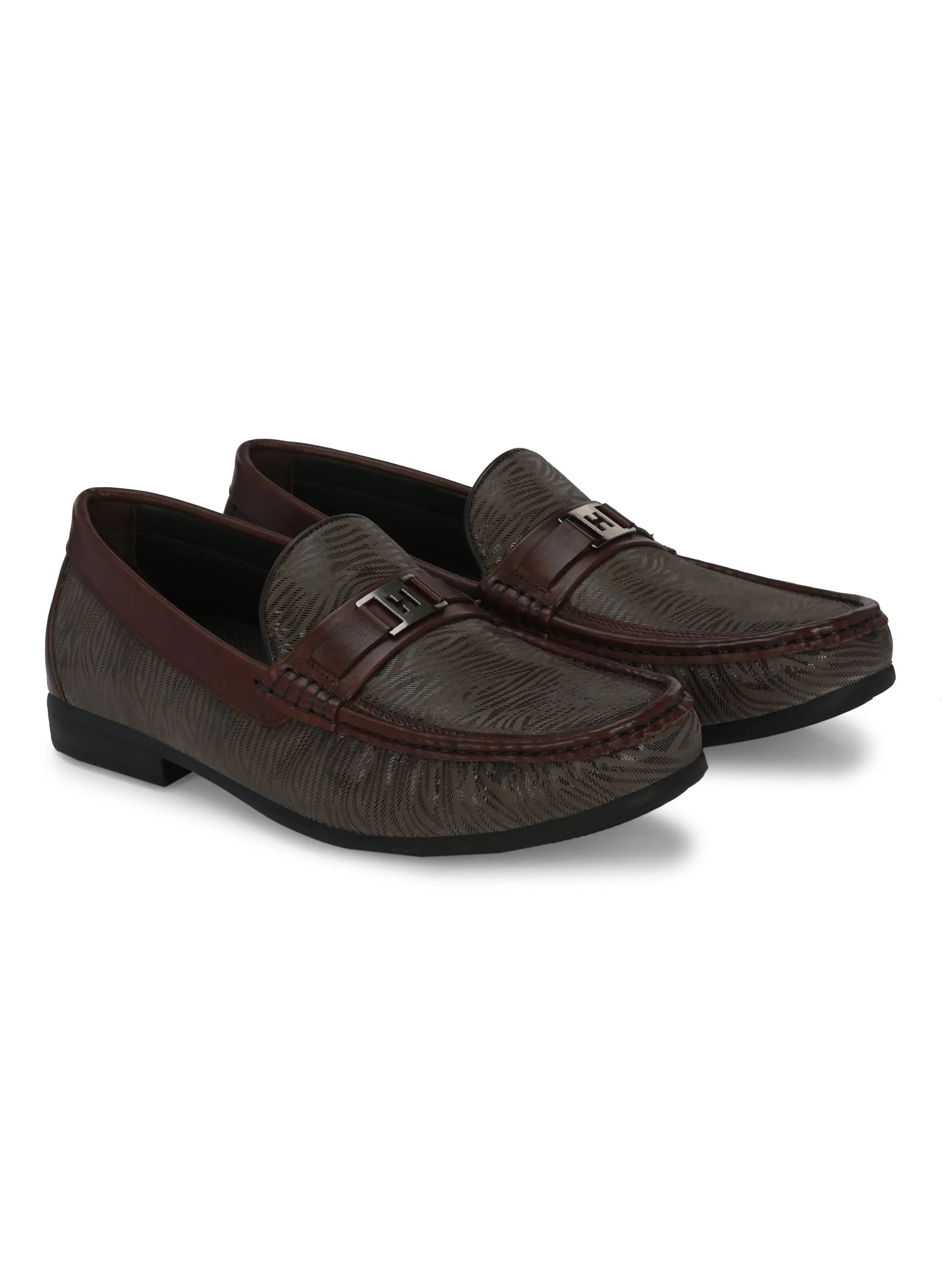 HITZ5344 Men's Brown Leather Casual Loafers