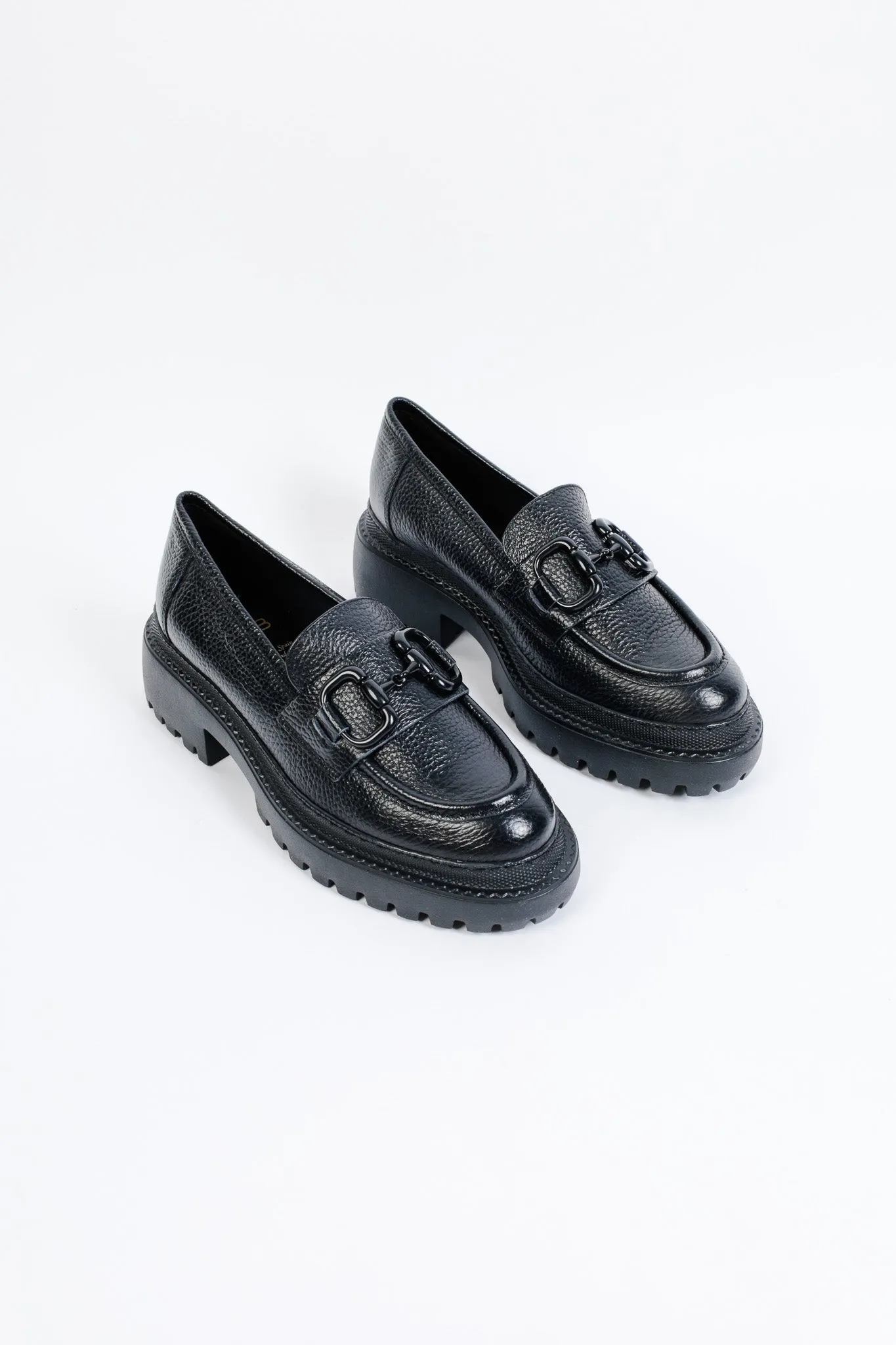 JANE BLACK- Extra Light Snaffle Lug Sole Loafer