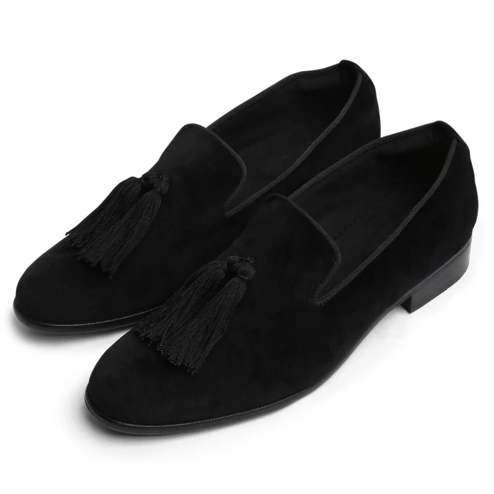 Joma - Black Velvet Tassel Slip-On