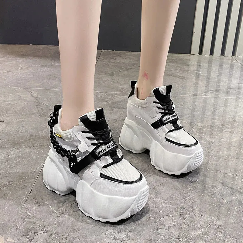 Joskaa 2024 New Trendy White Platform Sneakers