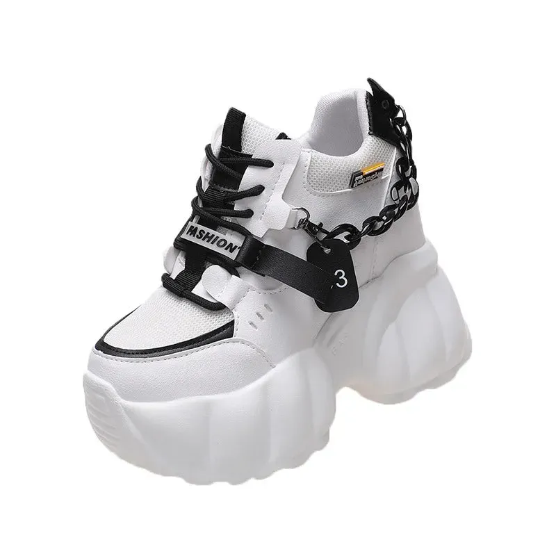 Joskaa 2024 New Trendy White Platform Sneakers