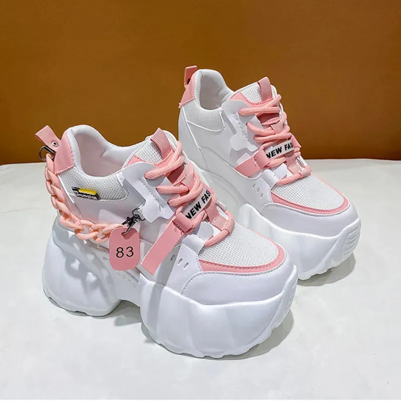 Joskaa 2024 New Trendy White Platform Sneakers