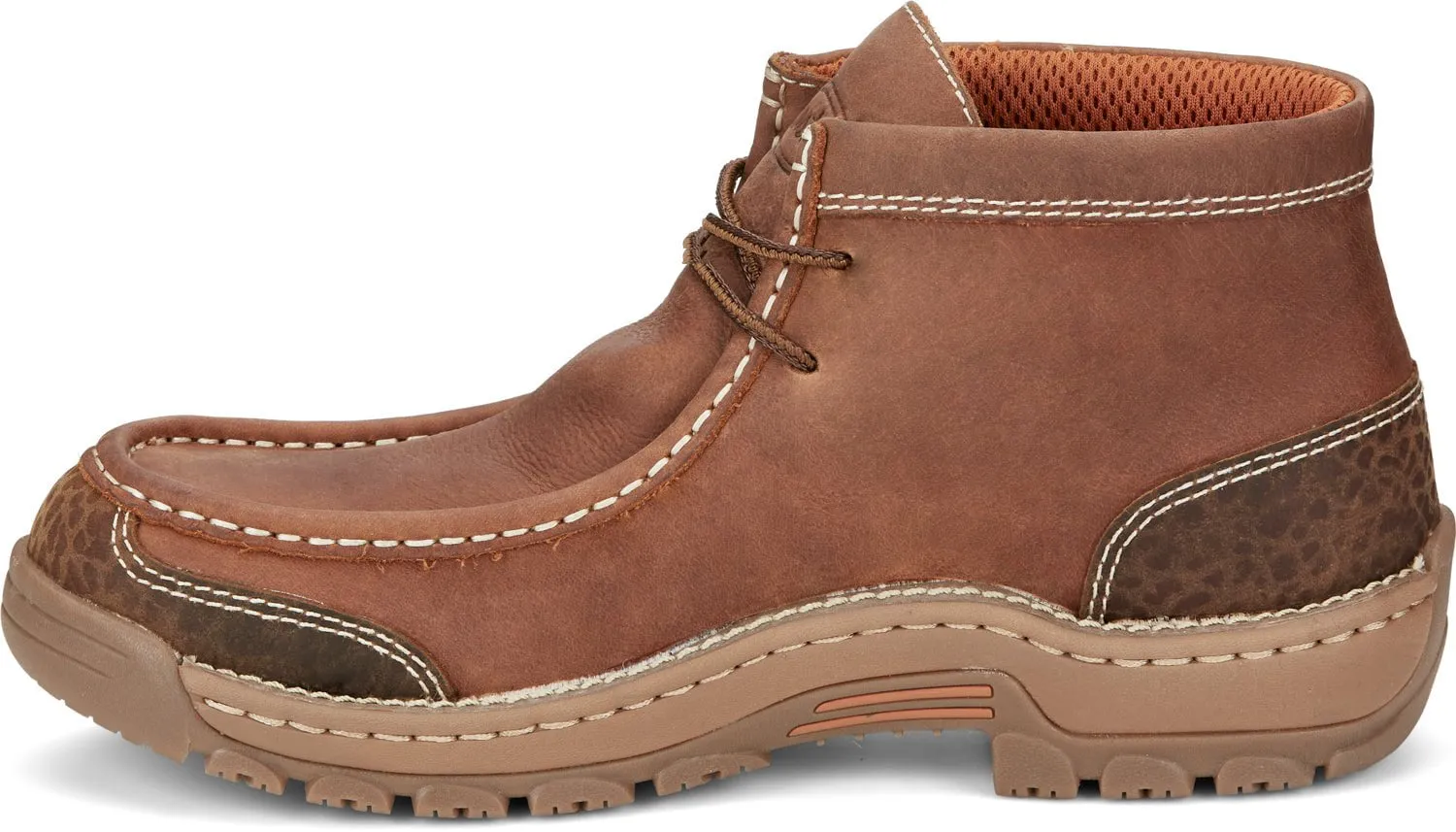 Justin 4in WP EH Mens Barley Brown Crafton Leather Work Boots