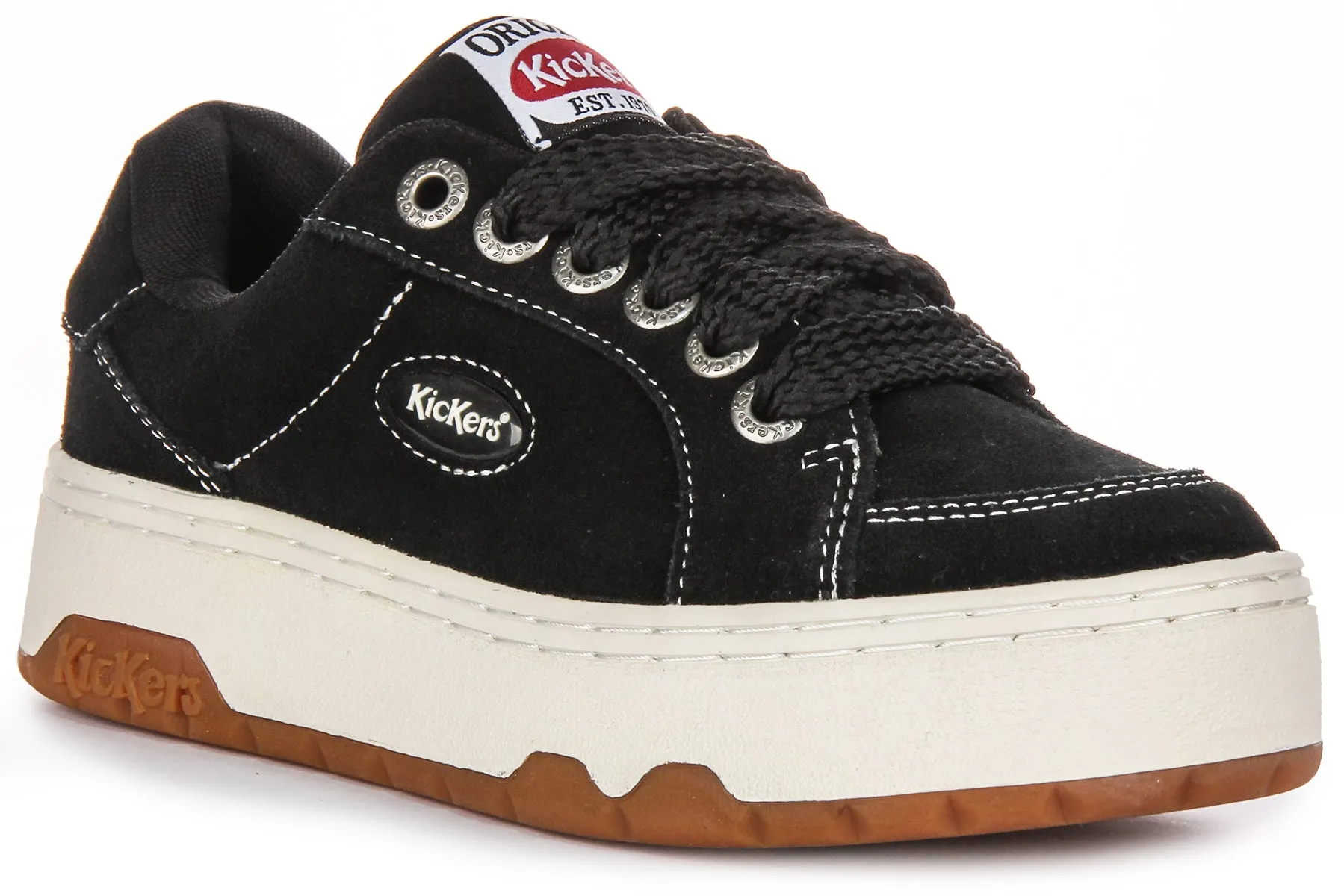 Kickers 70S Lo Sued In Black For Women