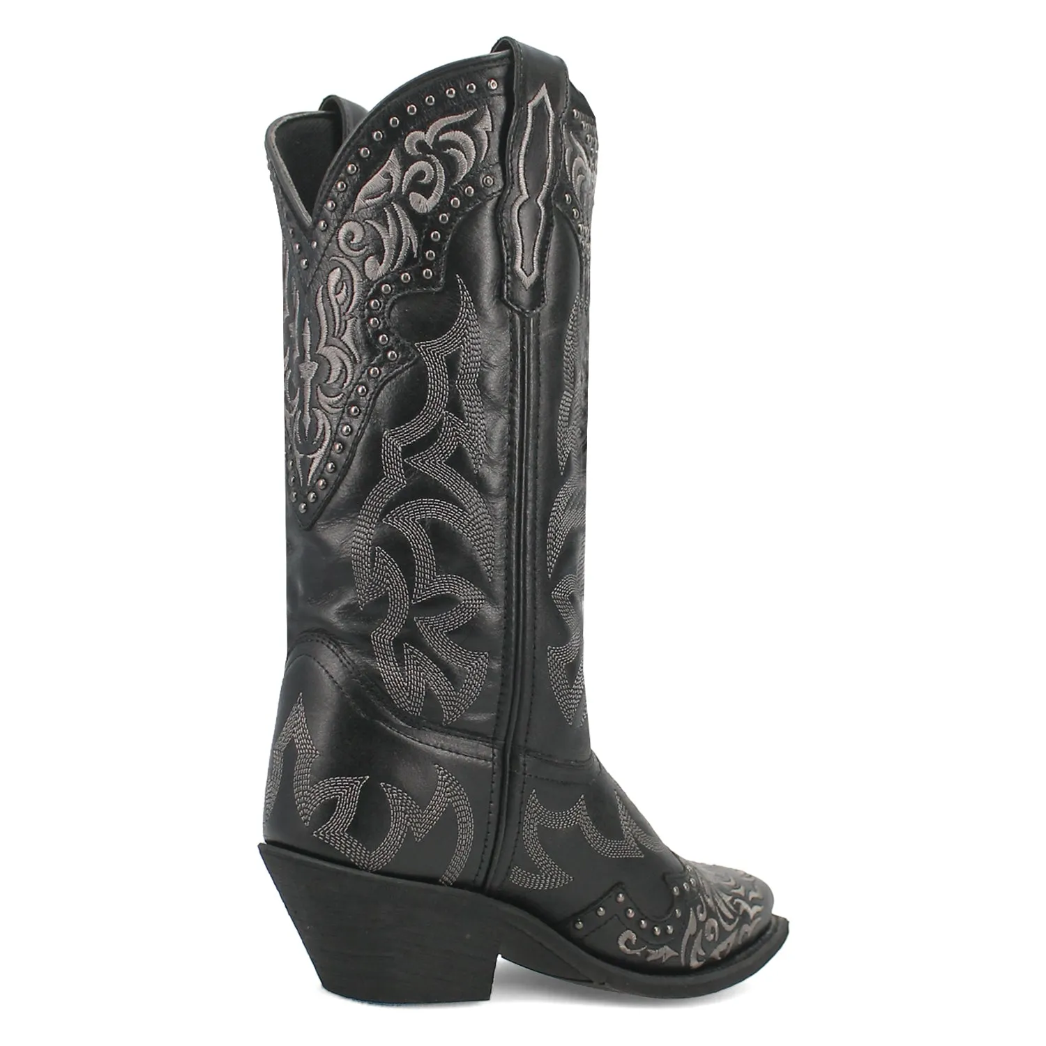 Laredo Womens Regan Black Leather Cowboy Boots 6.5 M