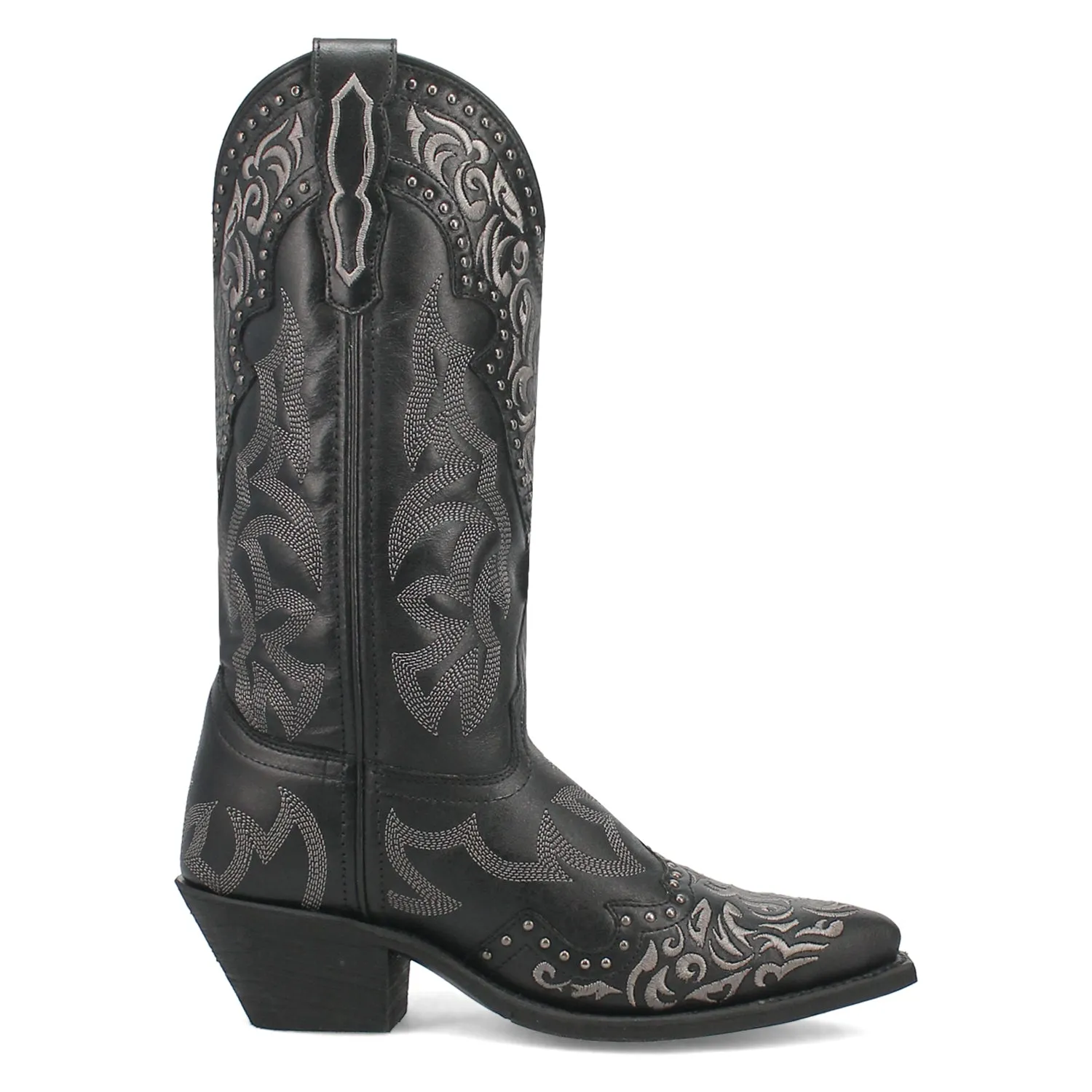 Laredo Womens Regan Black Leather Cowboy Boots 6.5 M