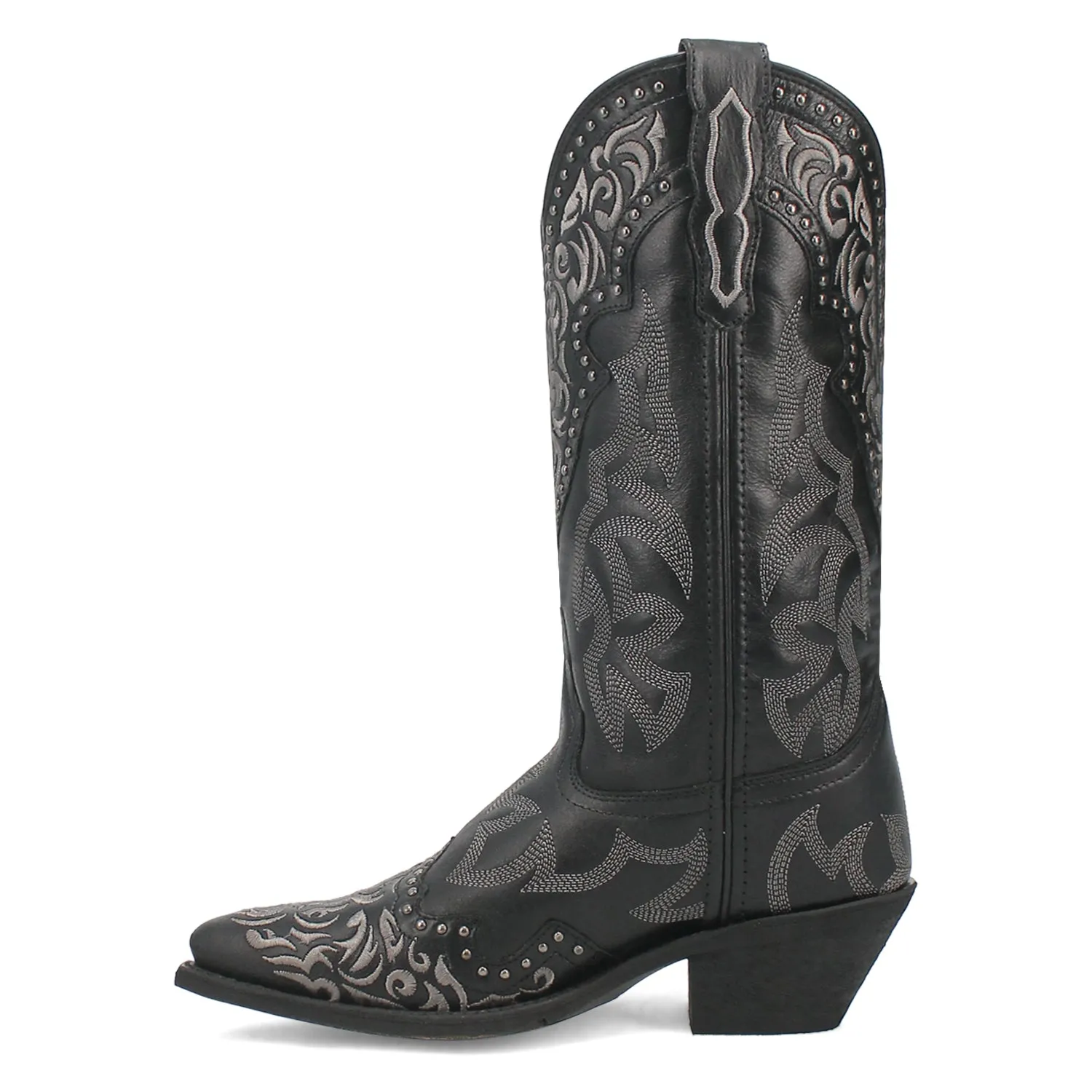 Laredo Womens Regan Black Leather Cowboy Boots 6.5 M