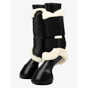 LeMieux Fleece Edged Mesh Brushing Boots Black/Natural