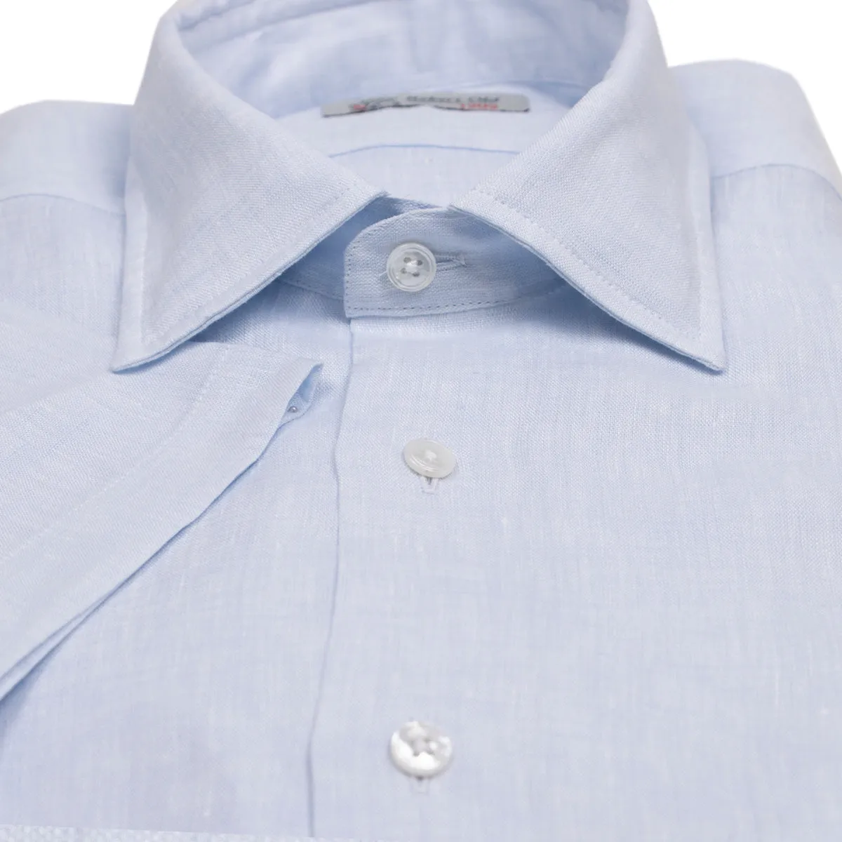 Light Blue Linen Short Sleeve Shirt