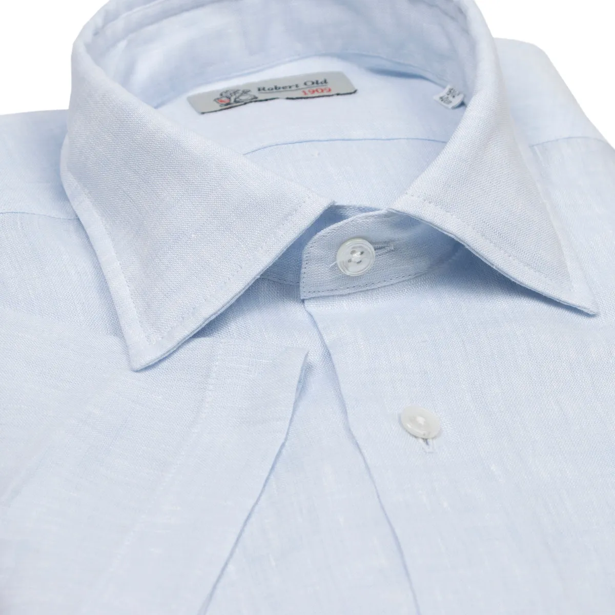 Light Blue Linen Short Sleeve Shirt