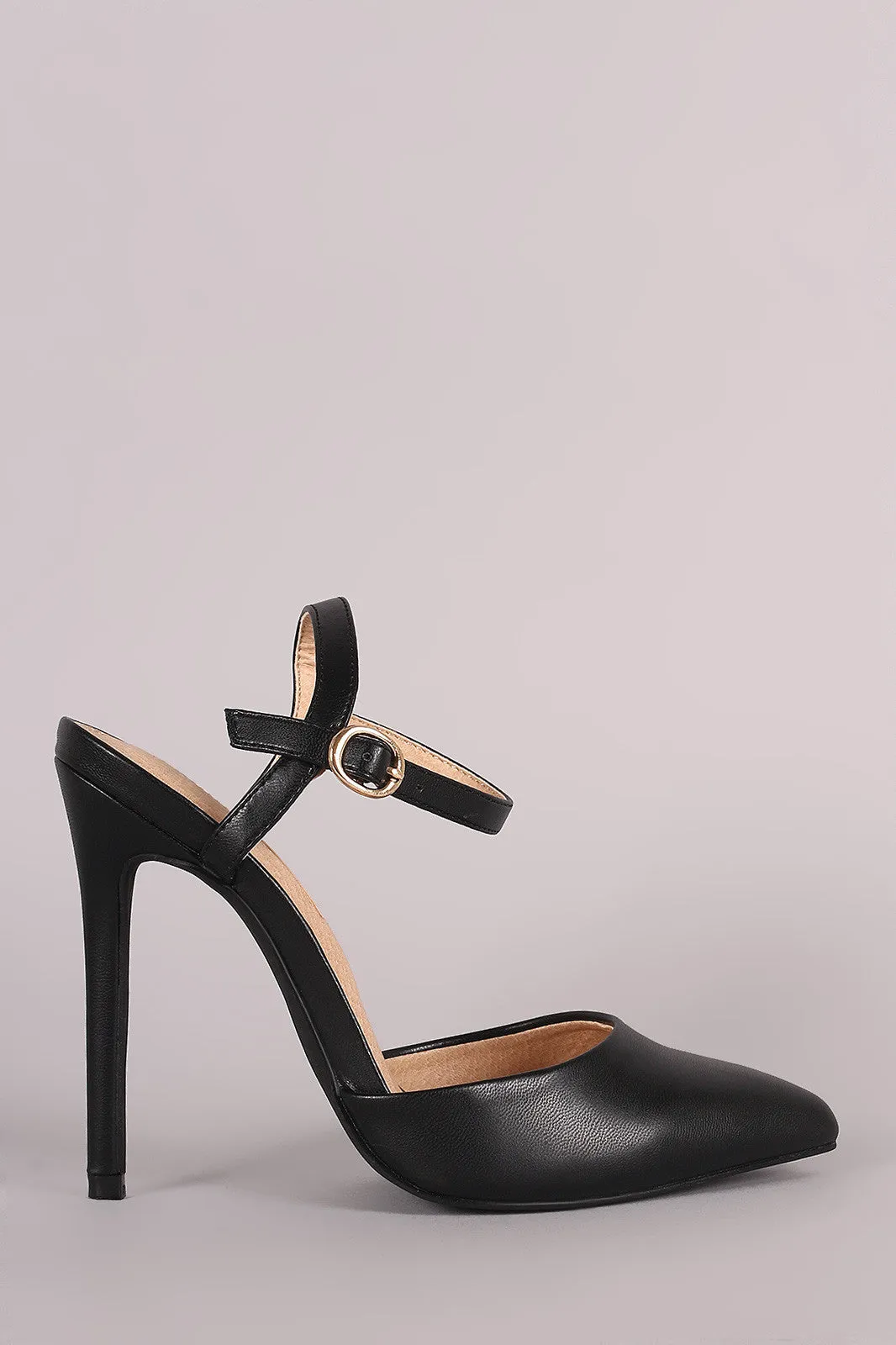 Liliana Pointy Toe Ankle Strap Stiletto Pump