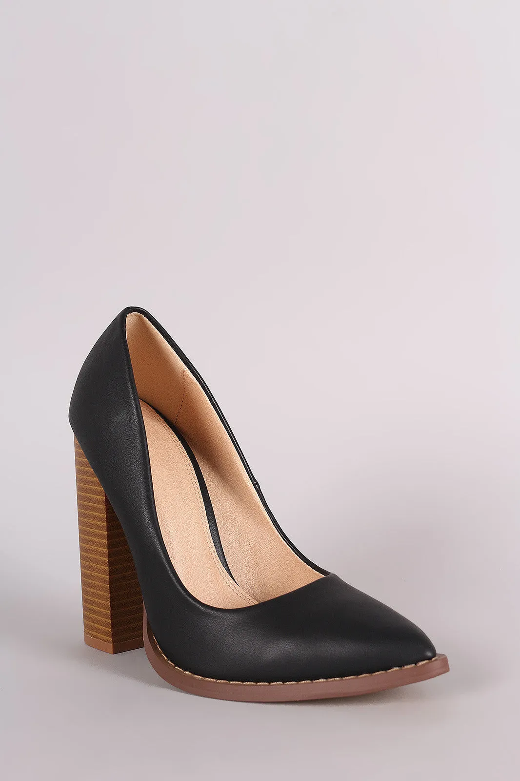 Liliana Pointy Toe Chunky Heeled Pump