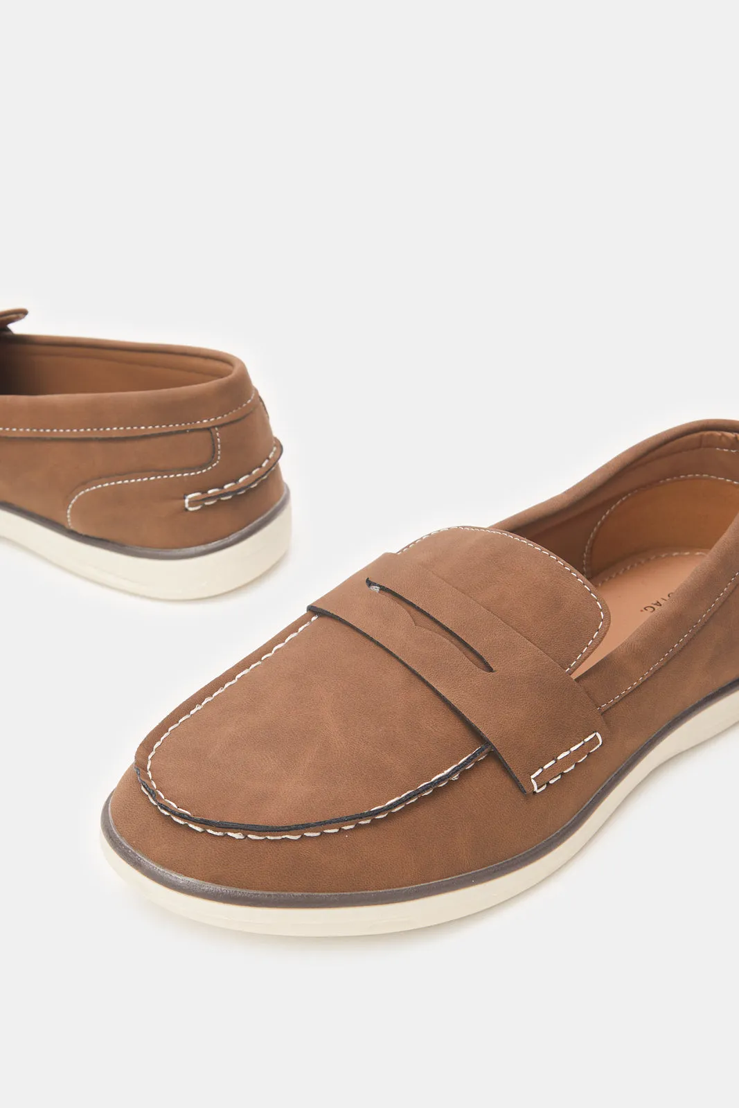 Men Brown Penny Loafers