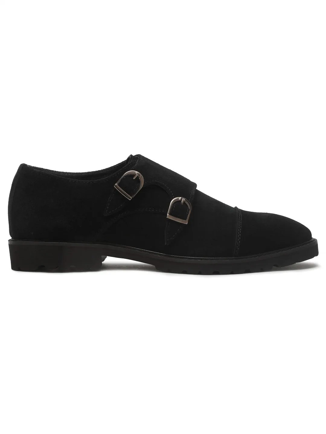 Men's Black suede Leather Moccasins shoes