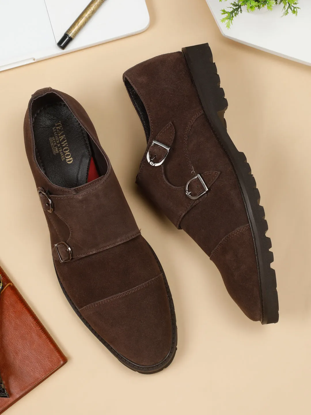 Men's Brown suede Leather Moccasins shoes