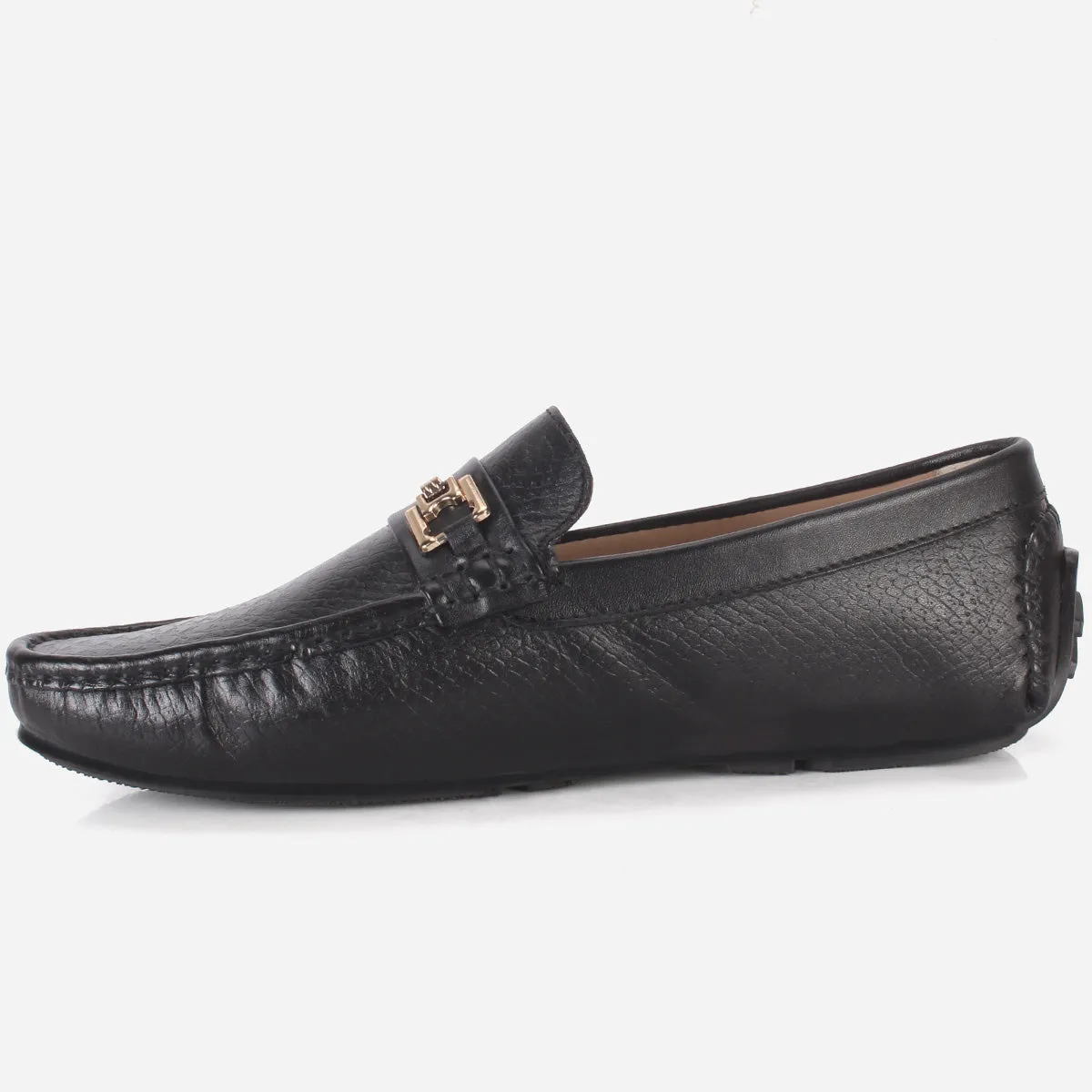 Men's "ALPHA" Textured Leather Moccasins Shoes