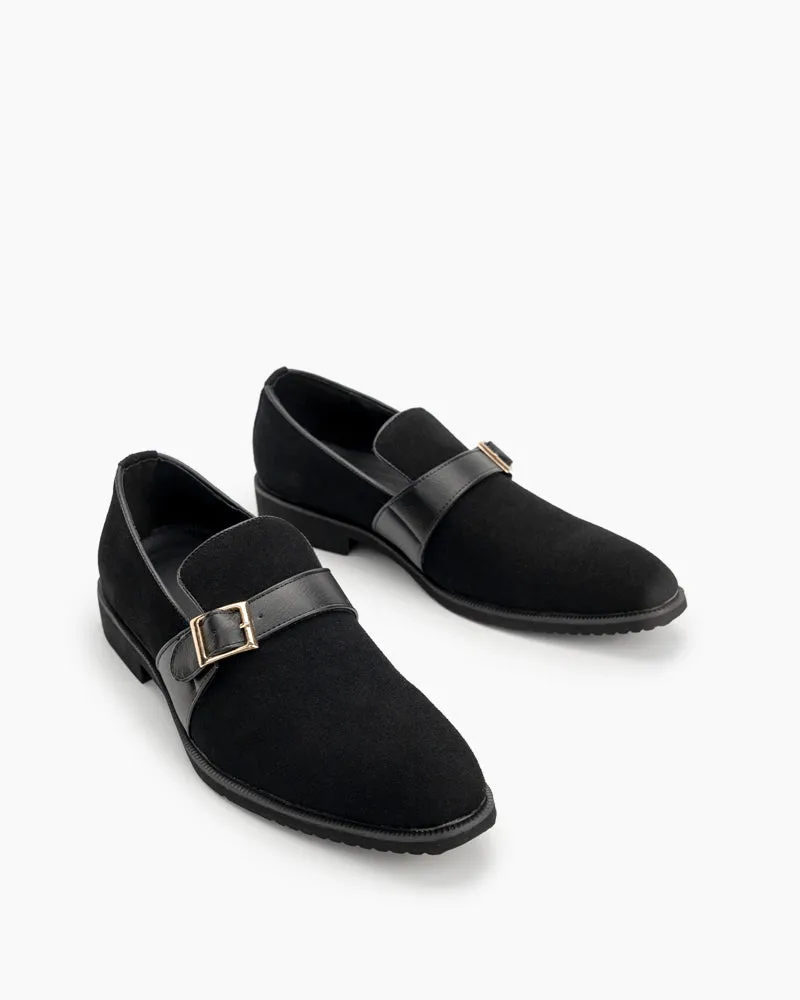 Men's Slip On Monk-Strap Suede Slipper Penny Moccasin Loafers