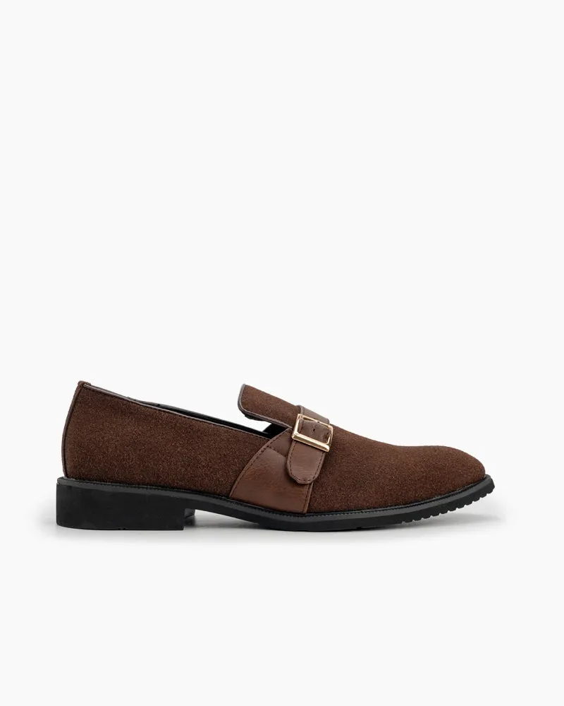 Men's Slip On Monk-Strap Suede Slipper Penny Moccasin Loafers