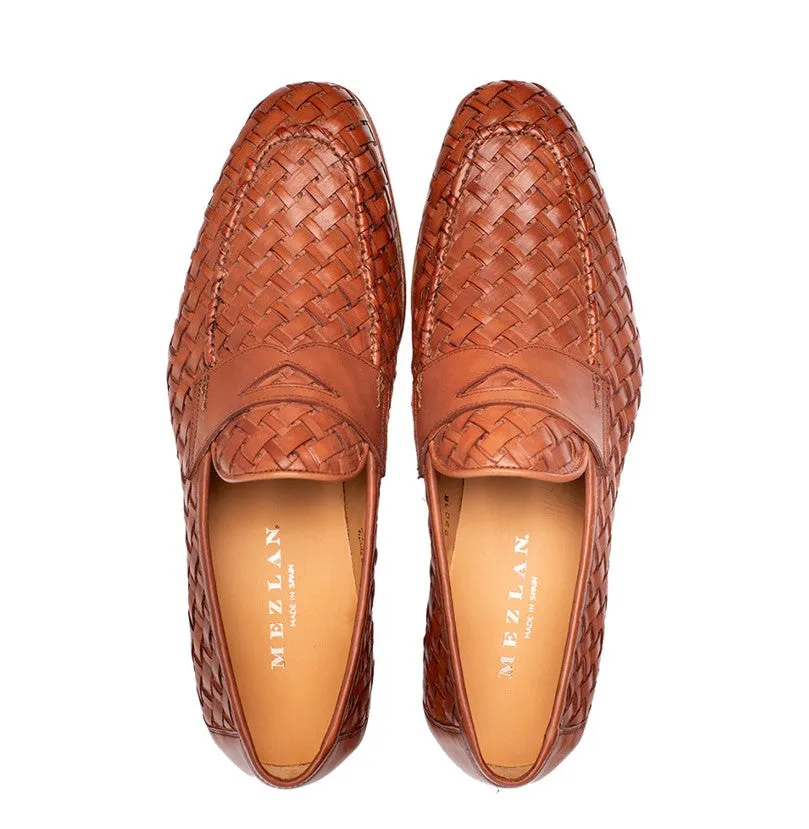 Mezlan "Solomeo" Woven Loafer Cognac