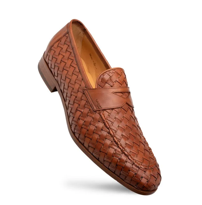 Mezlan "Solomeo" Woven Loafer Cognac