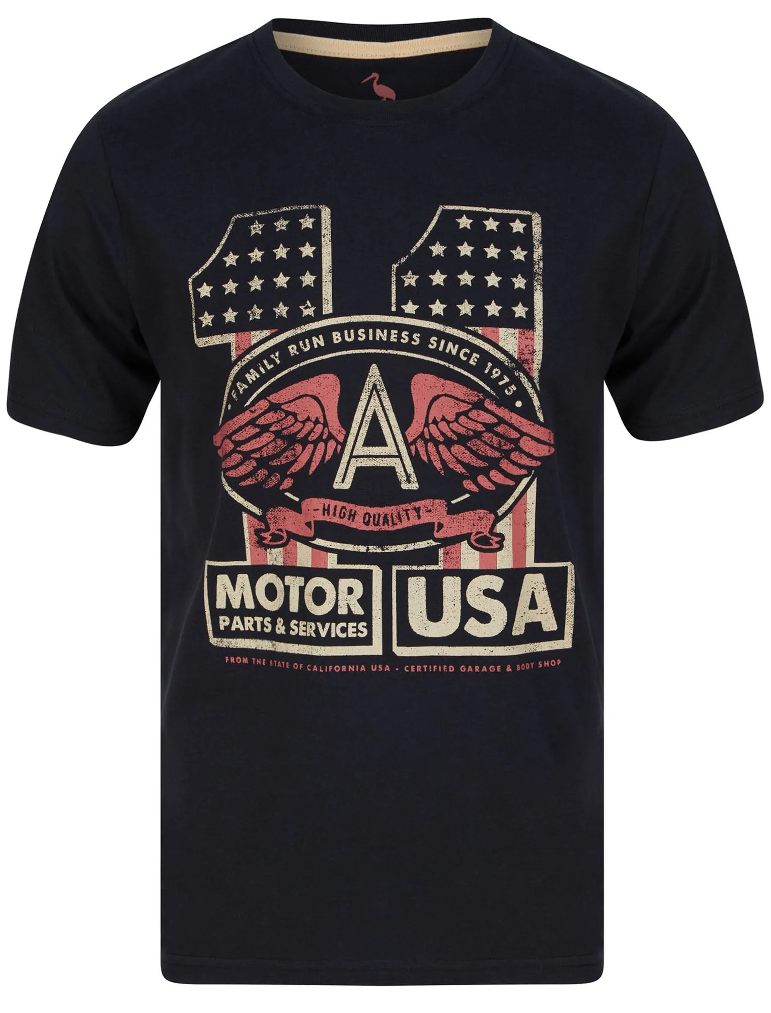 Motor 11 Motif Cotton Jersey T-Shirt in Jet Black - South Shore