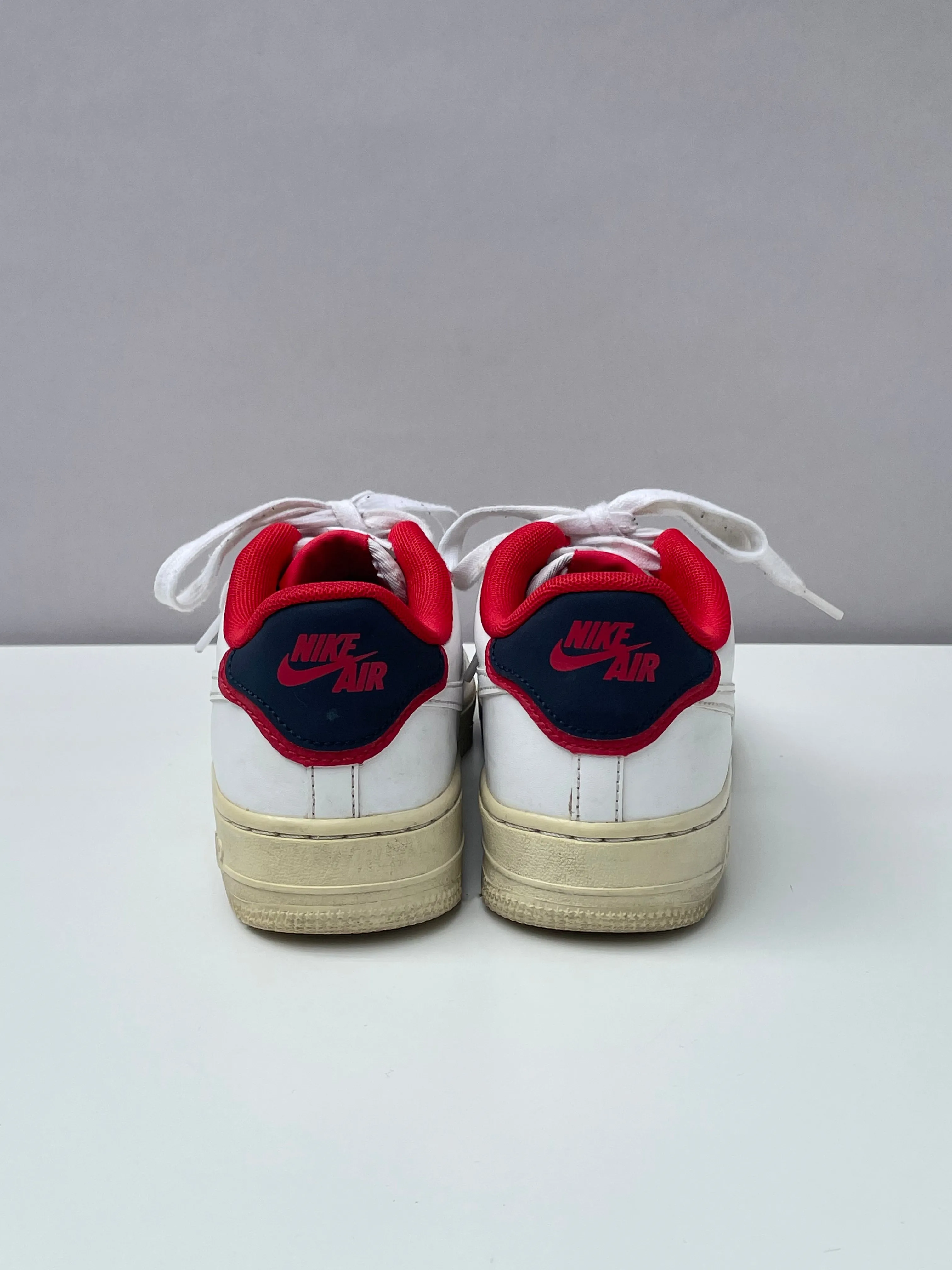 Nike Air Force 1 DBL White Red Obsidian Low Sneakers