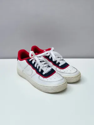 Nike Air Force 1 DBL White Red Obsidian Low Sneakers