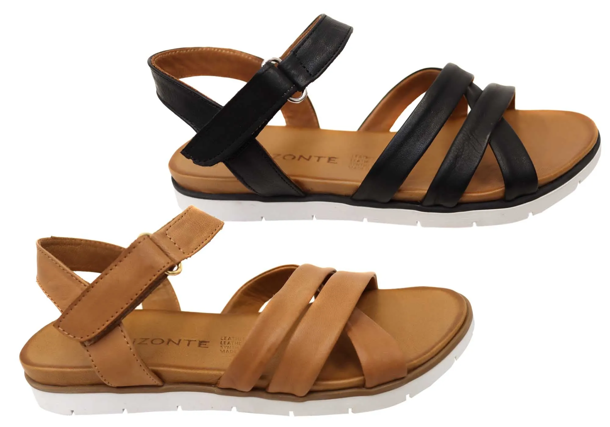 Orizonte Sangria Womens Comfortable European Leather Sandals