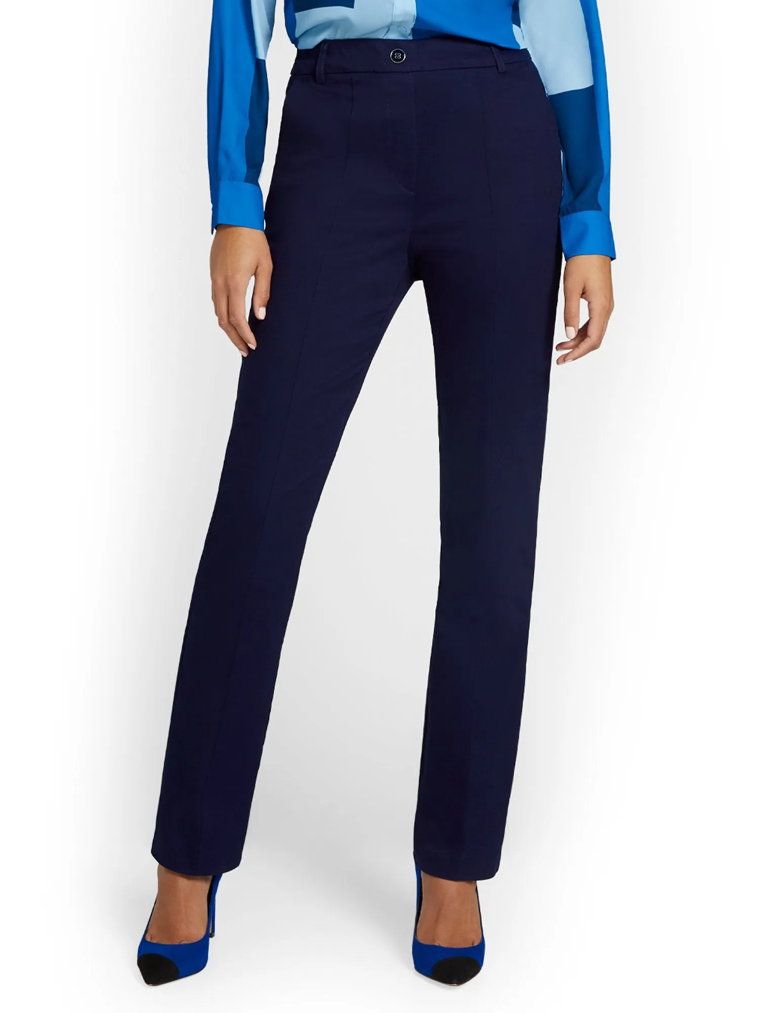 Petite High-Waisted Straight-Leg Pant - NY&Chic Collection