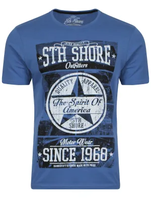 Print T-Shirt in Federal Blue  - South Shore