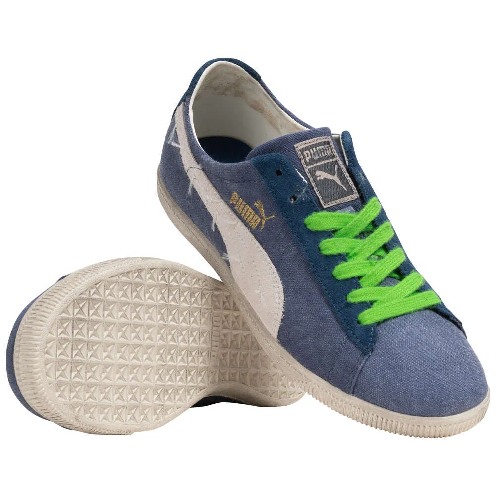 Puma scarpa sneakers da uomo in canvas Glyde Washed Low 355505 01 Blu