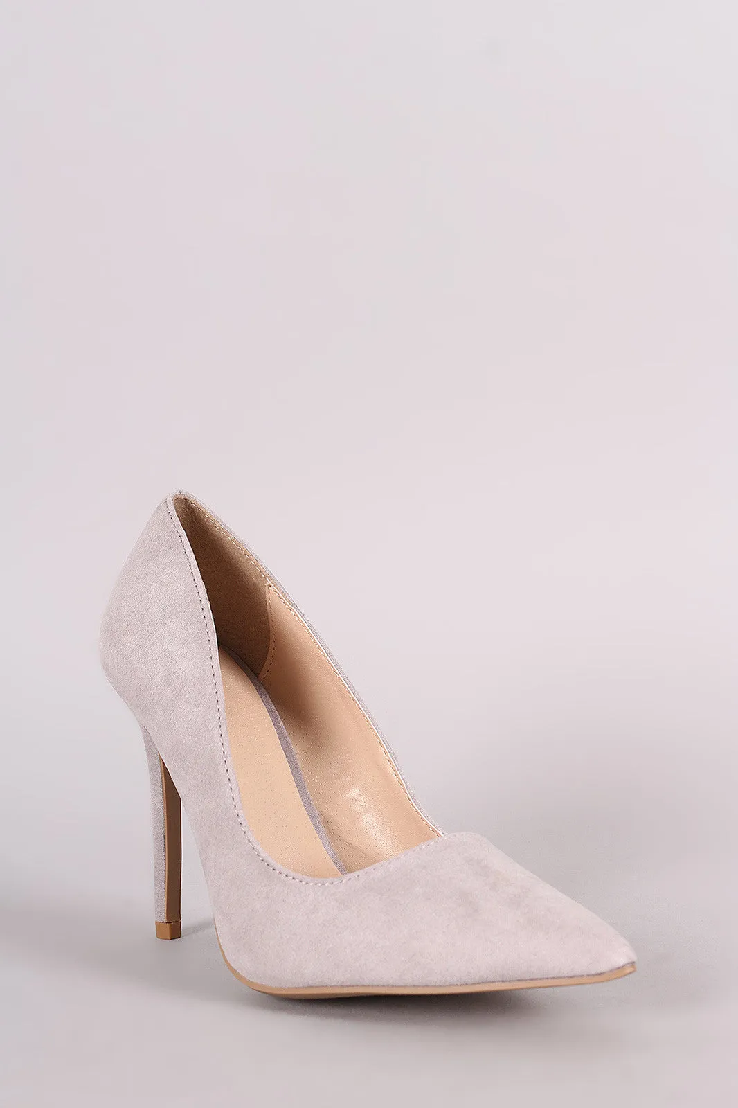 Qupid Suede Pointy Toe Pump