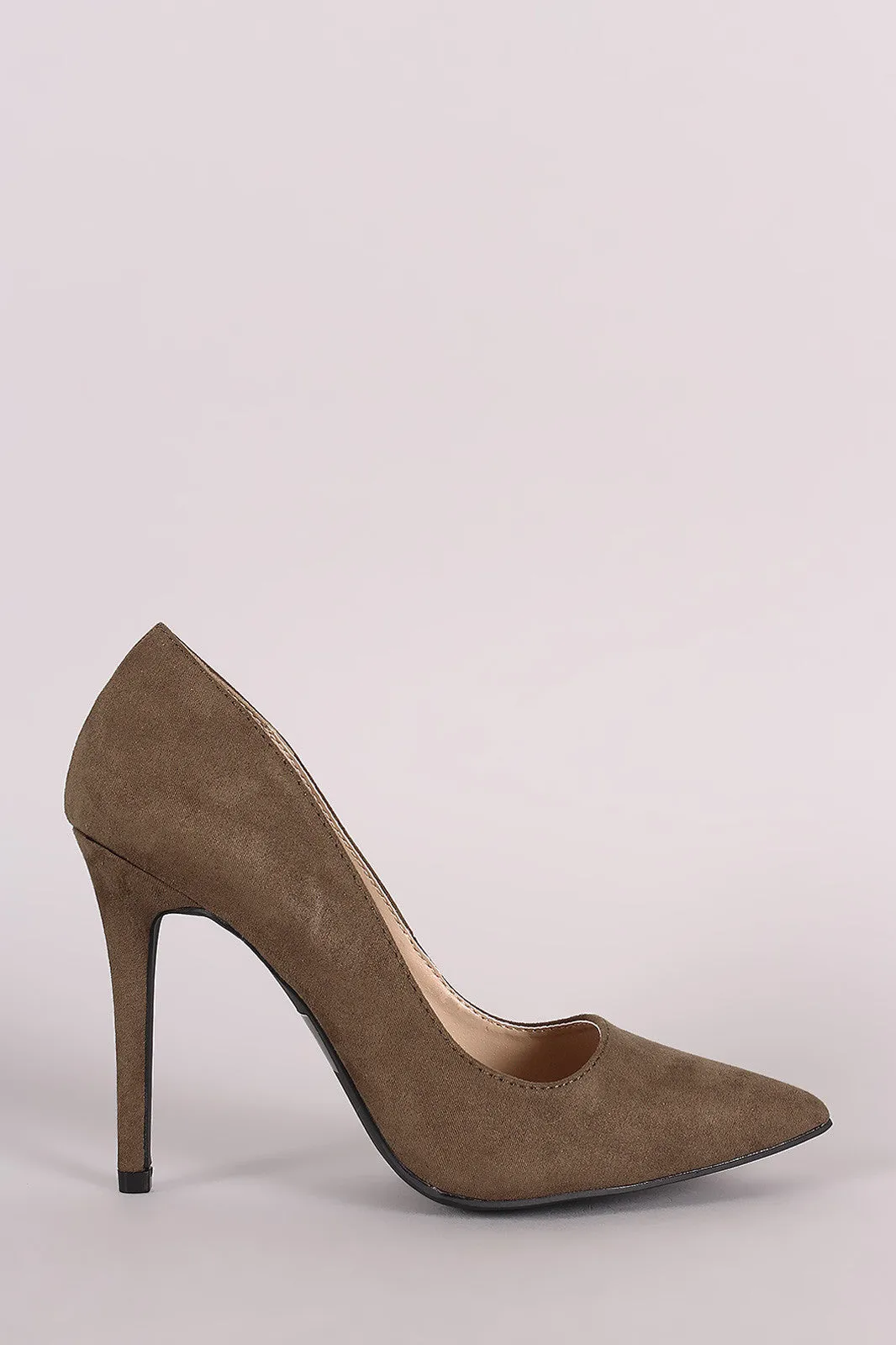 Qupid Suede Pointy Toe Pump