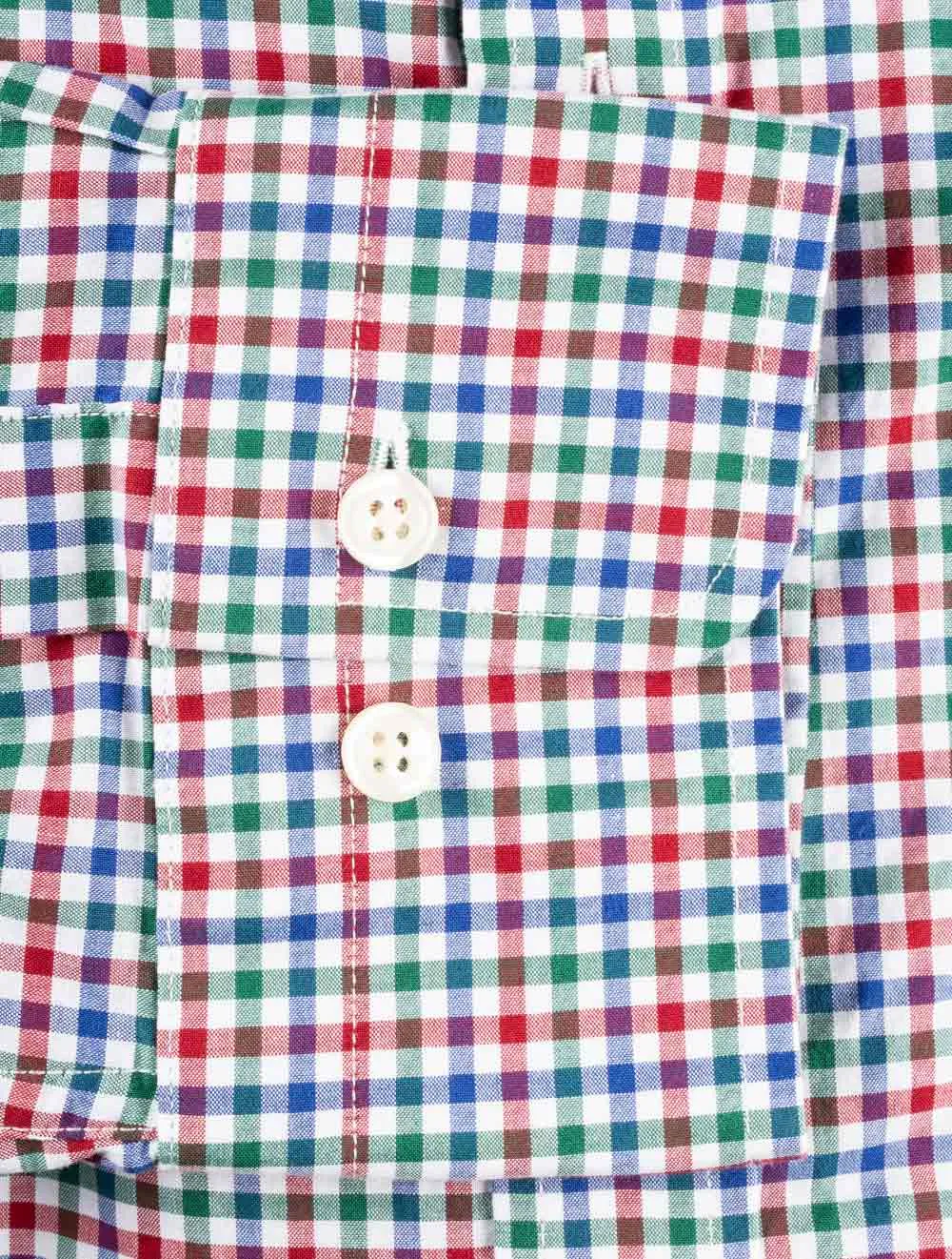 Regular Fit 3-Color Gingham Broadcloth Shirt Mahogany Red