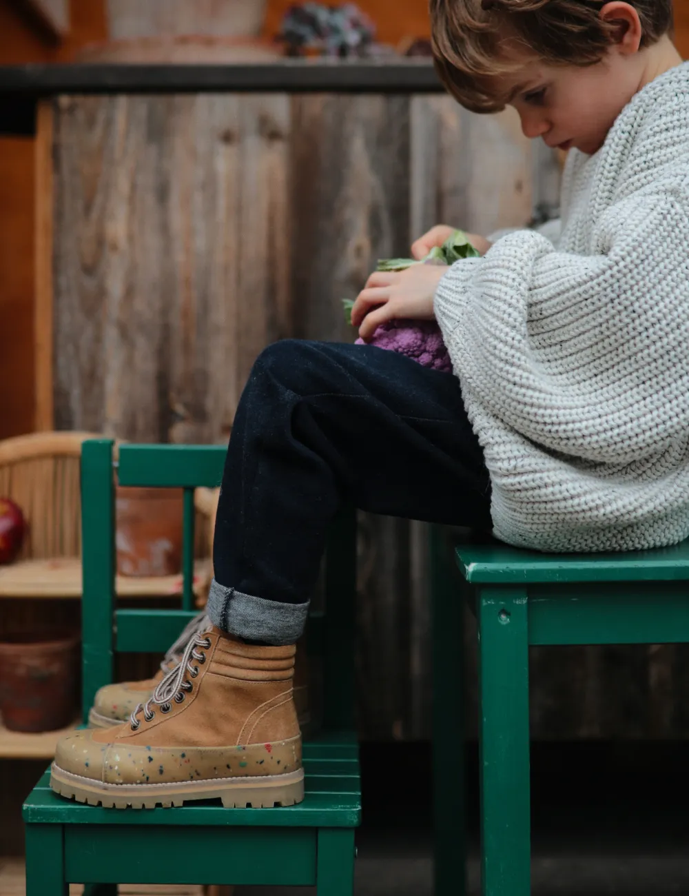 Rugged Boot - Amber suede