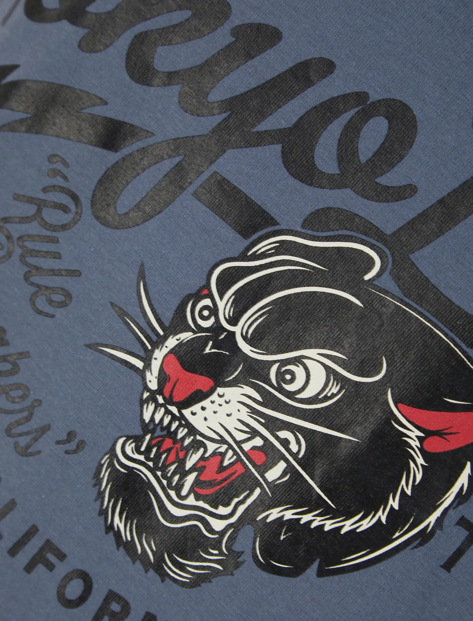 Rule Breaker Motif Cotton Jersey T-Shirt In Vintage Indigo - Tokyo Laundry