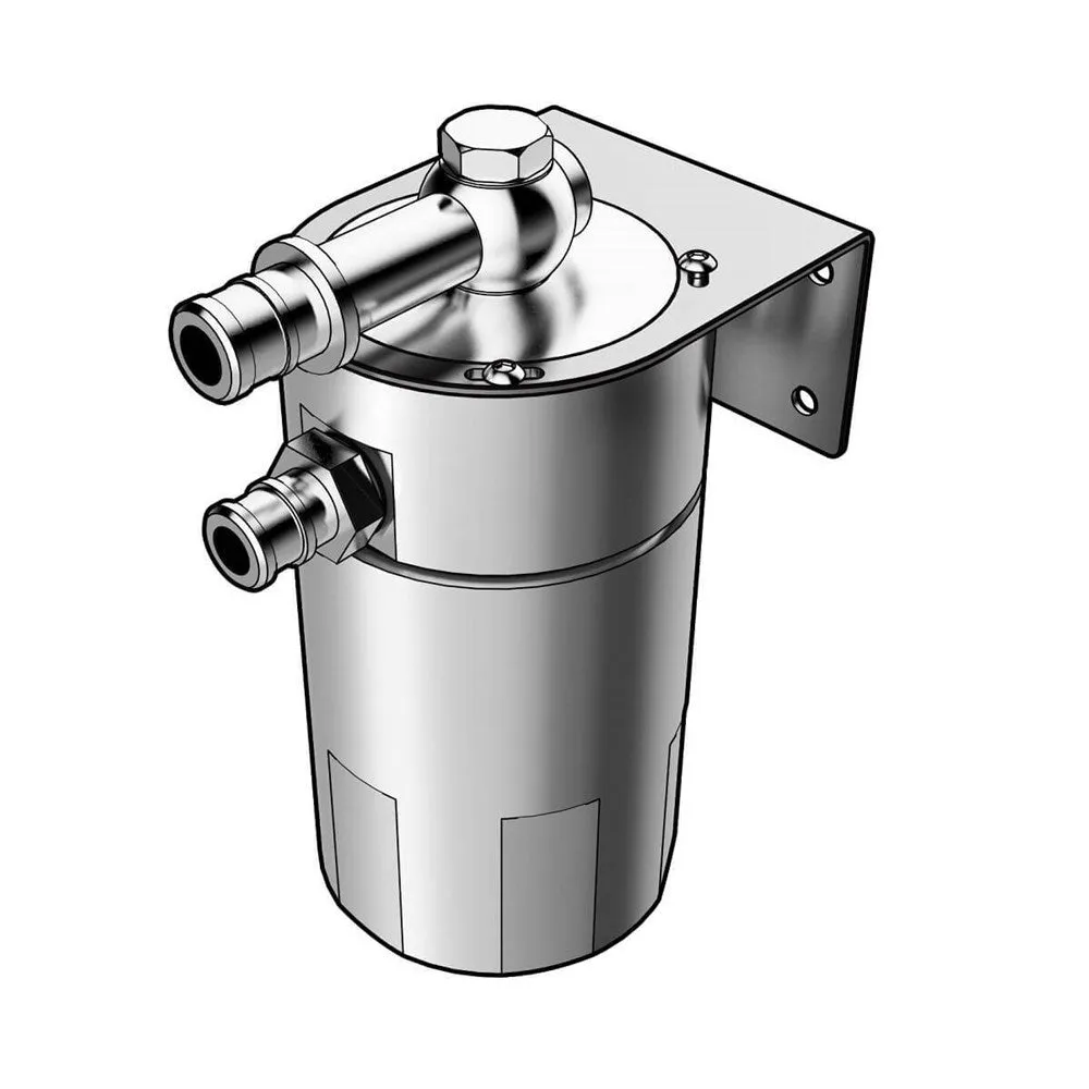 SAAS 500mL Polished Baffled Billet Oil Catch Can - ST1015