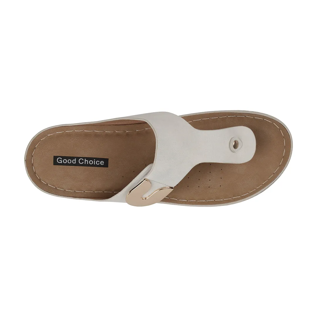 Sam White Thong Flat Sandals