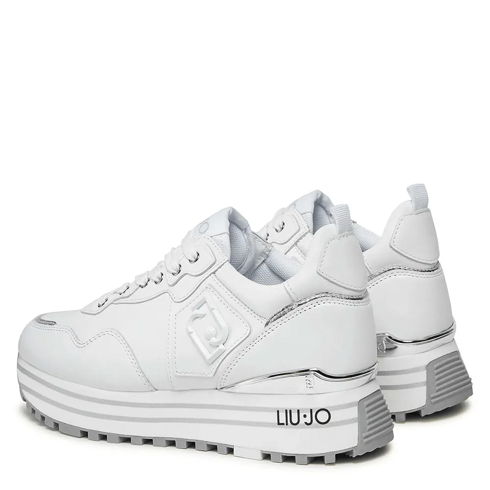 Scarpe Donna LIU JO Maxi Wonder 01 Sneakers Platform in Pelle Bianca