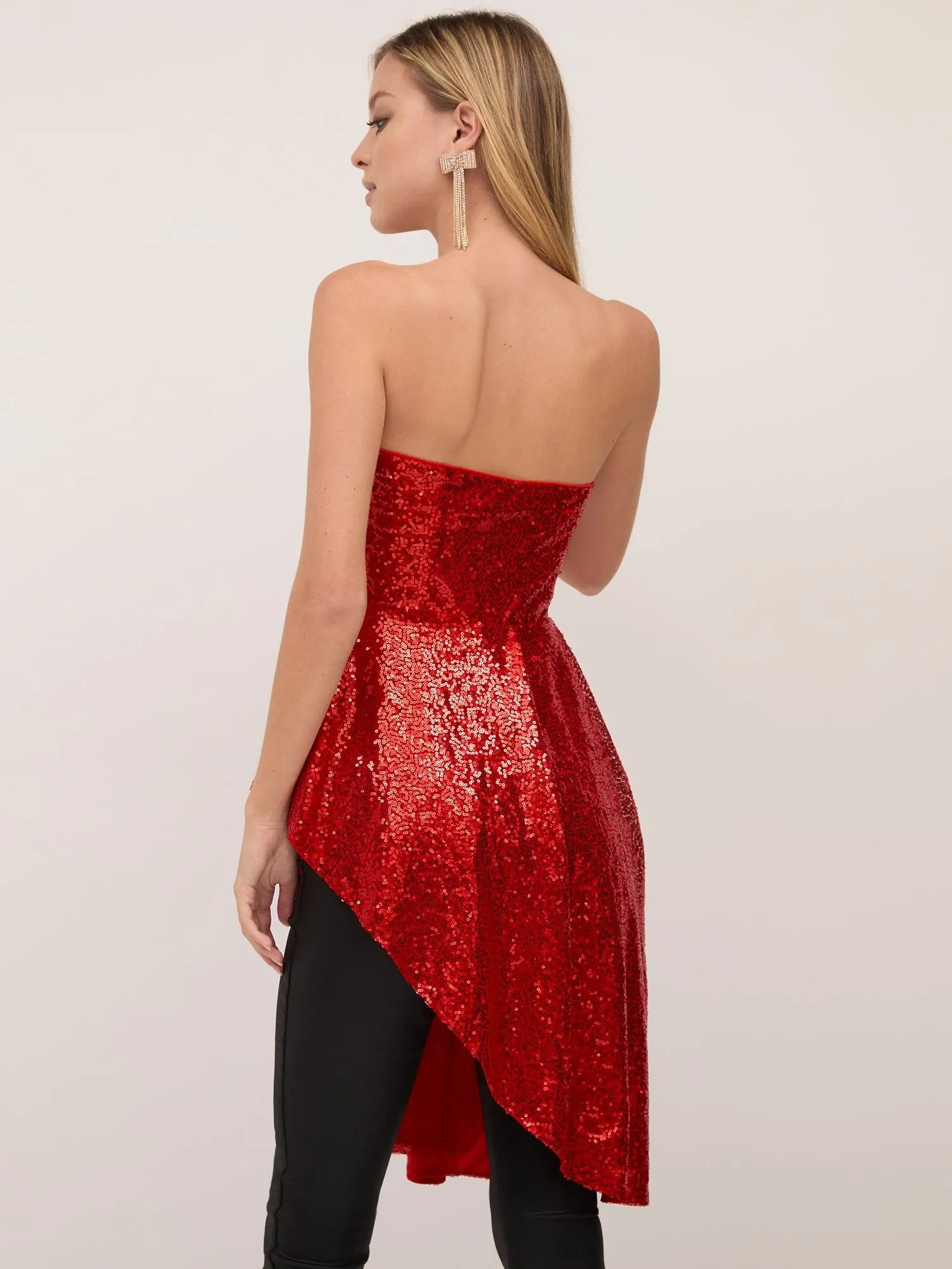 Sequin Strapless Maxi Top